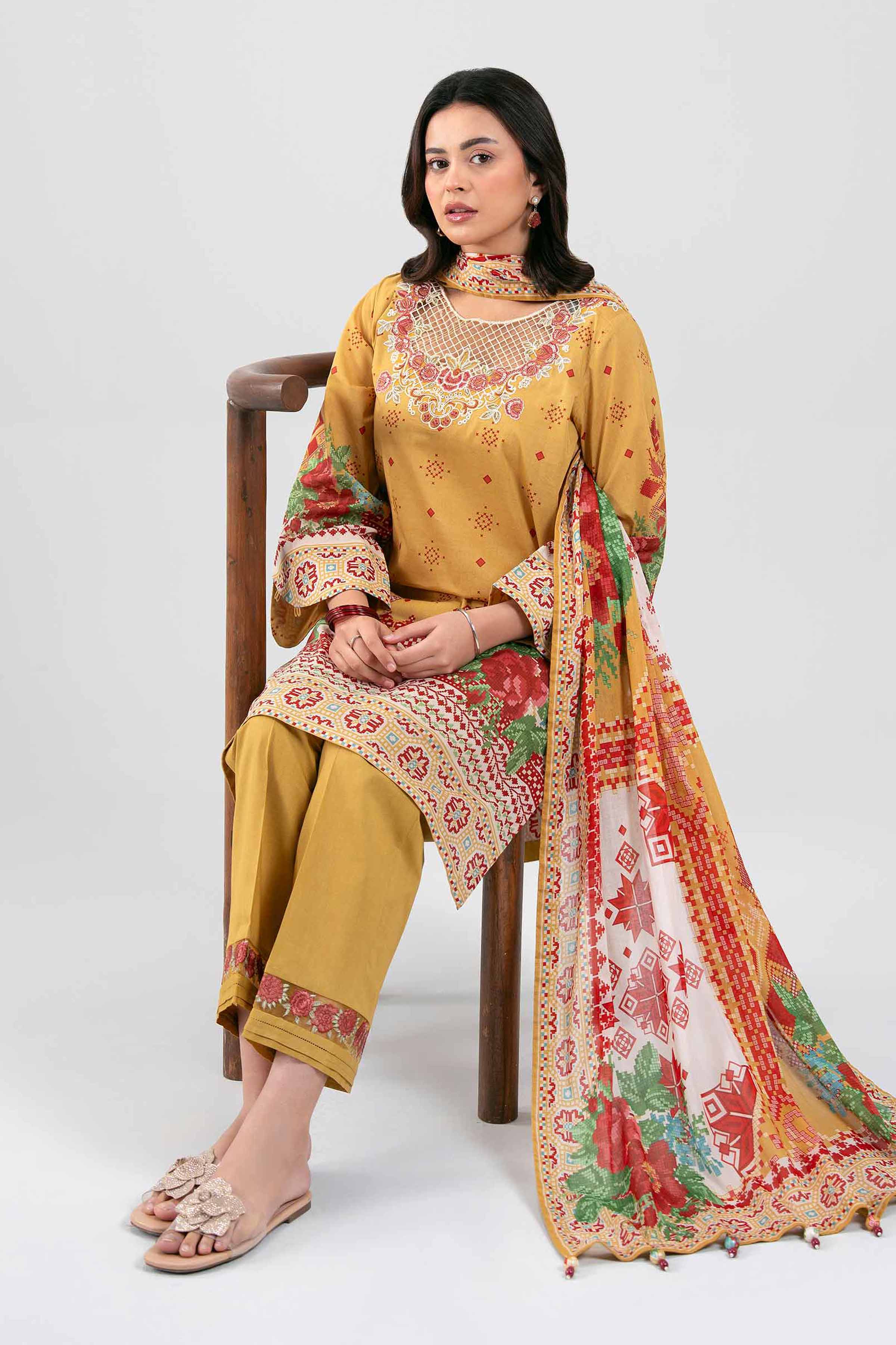 3 Piece - Digital Printed Embroidered Suit - 42601455 for Women - Unstitched Collection | Nishat | Shop Online