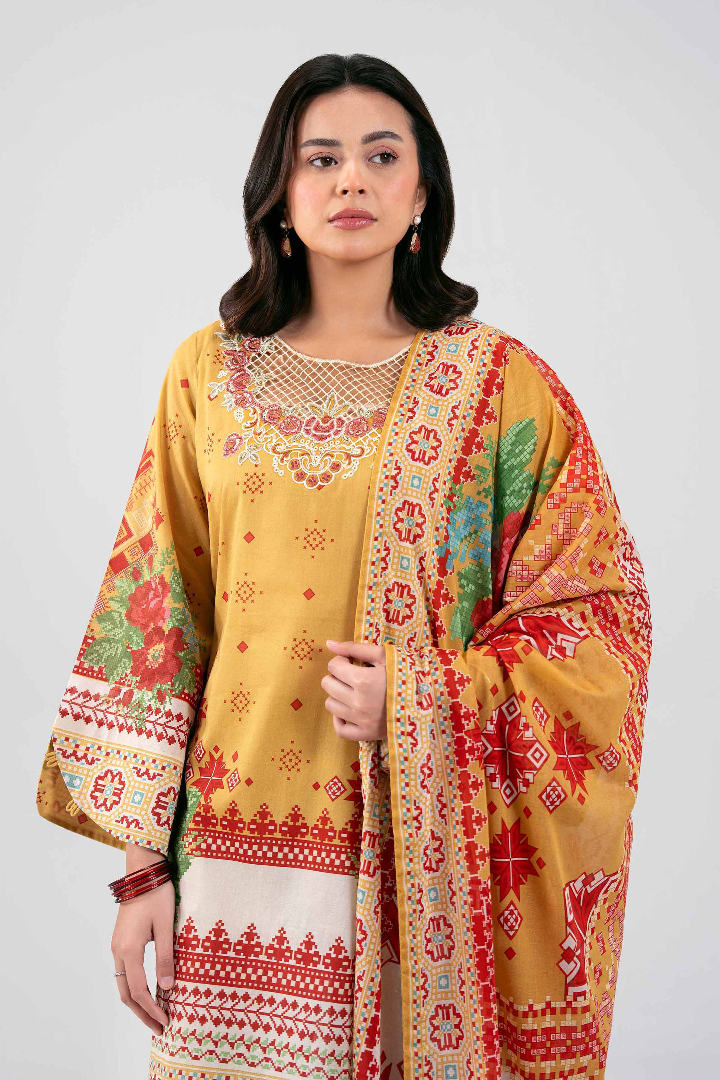 3 Piece - Digital Printed Embroidered Suit - 42601455 for Women - Unstitched Collection | Nishat | Shop Online