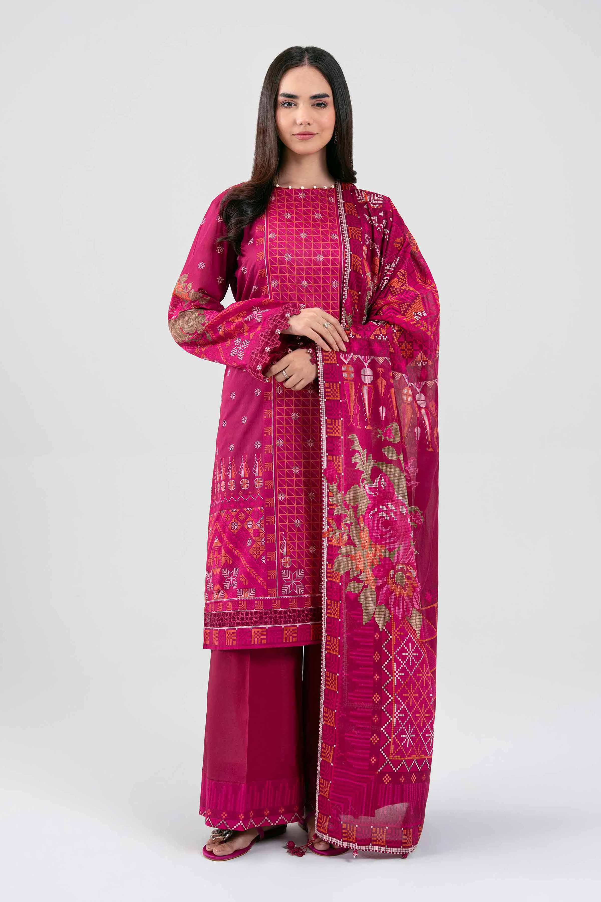 3 Piece - Digital Printed Embroidered Suit - 42601457 for Women - Unstitched Collection | Nishat | Shop Online
