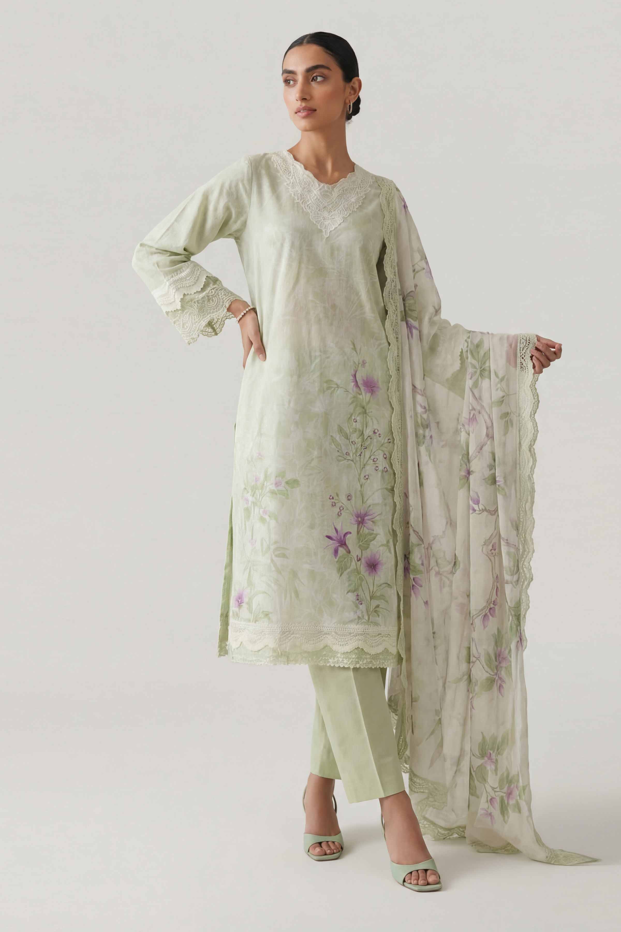 3 Piece - Digital Printed Embroidered Suit - 42601460 for Women - Unstitched Collection | Nishat | Shop Online