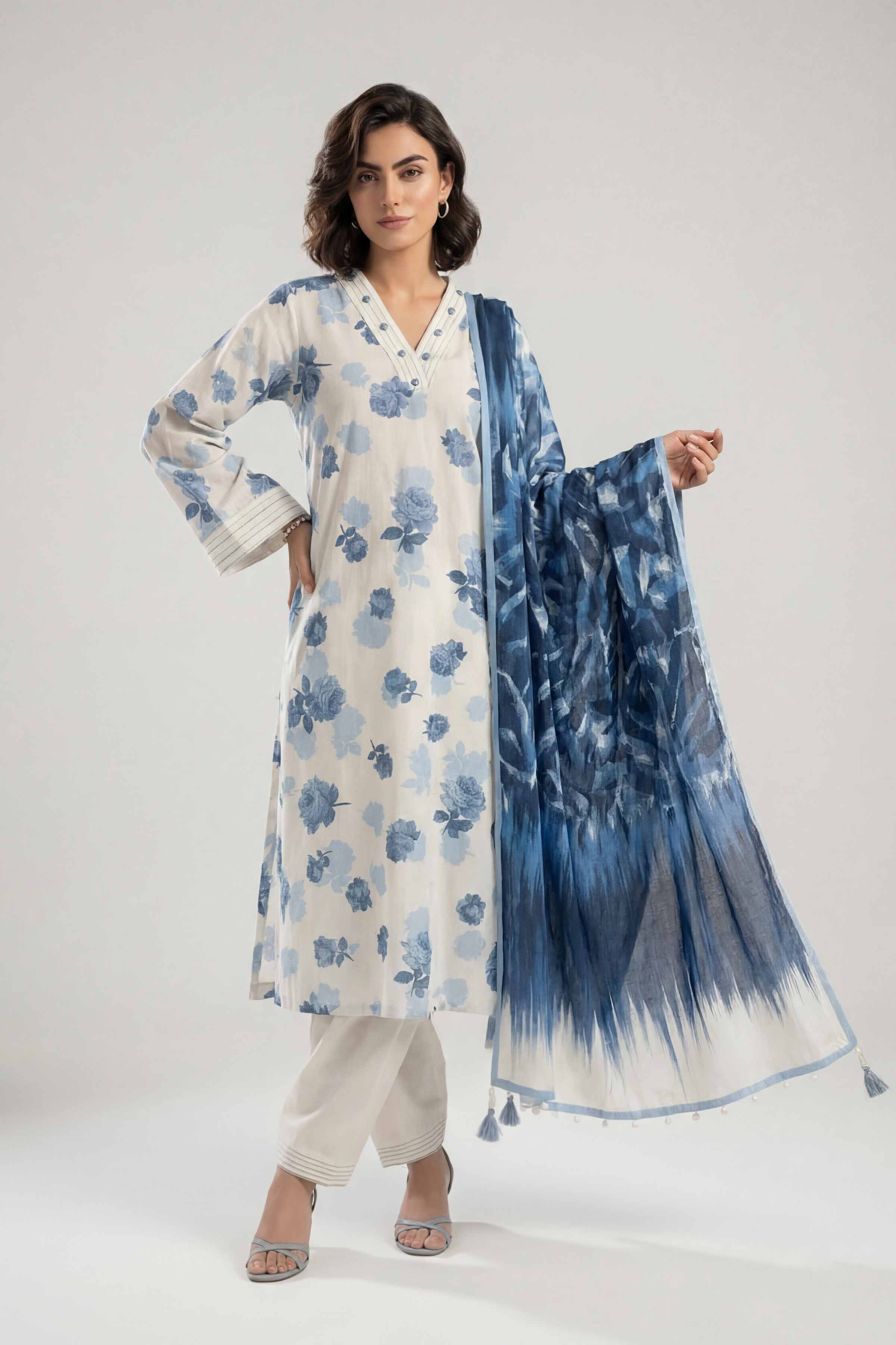 3 Piece - Digital Printed Suit - 42601477 for Women - Unstitched Collection | Nishat | Shop Online