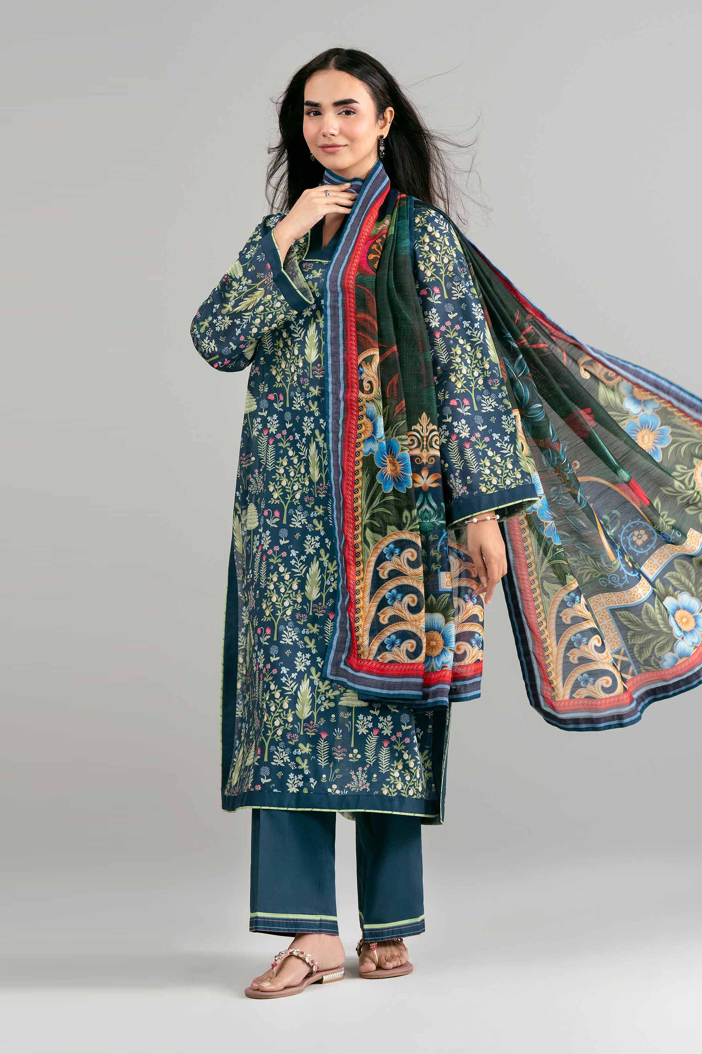 3 Piece - Digital Printed Suit - 42601495 for Women - Unstitched Collection | Nishat | Shop Online