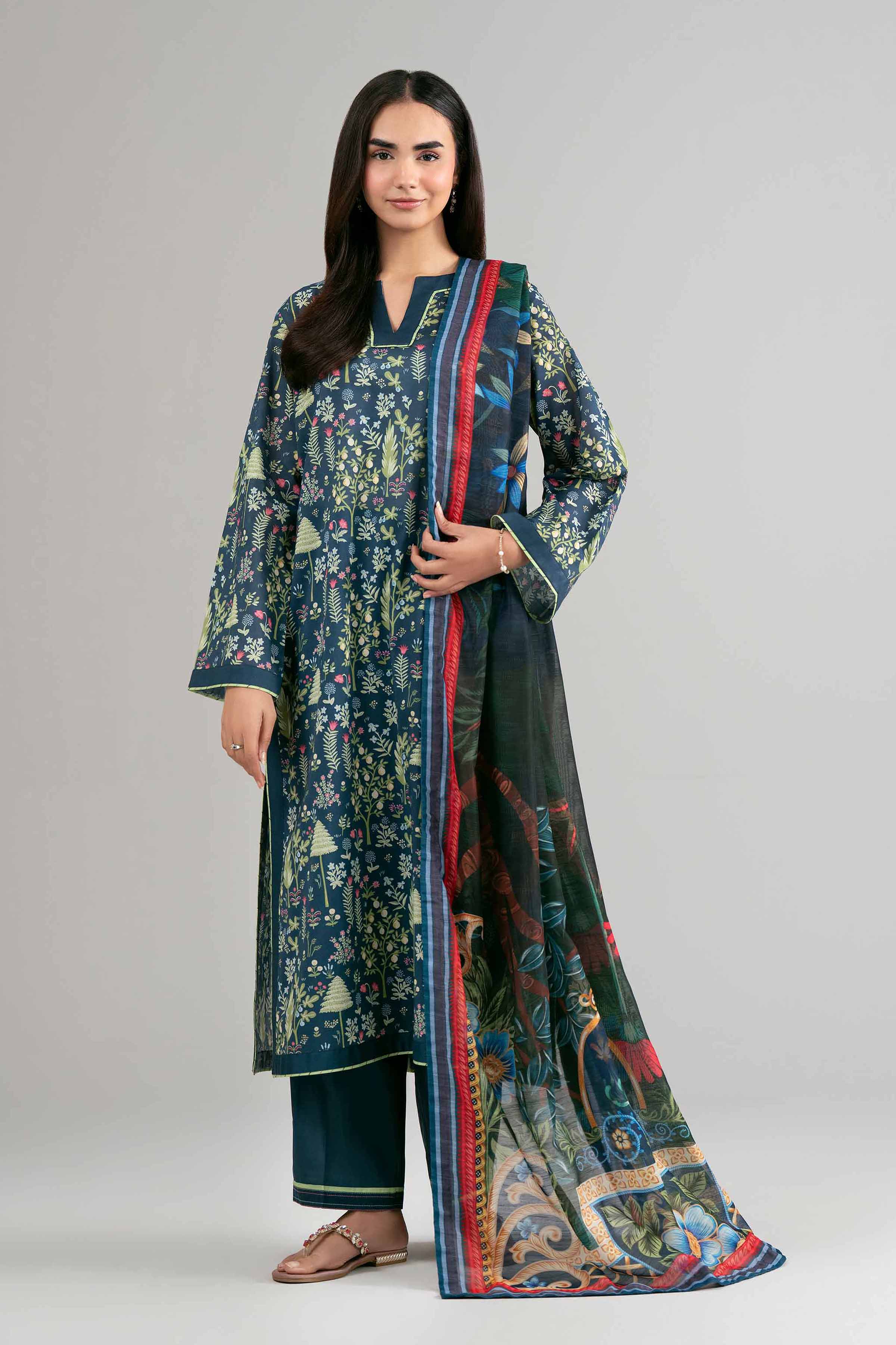 3 Piece - Digital Printed Suit - 42601495 for Women - Unstitched Collection | Nishat | Shop Online