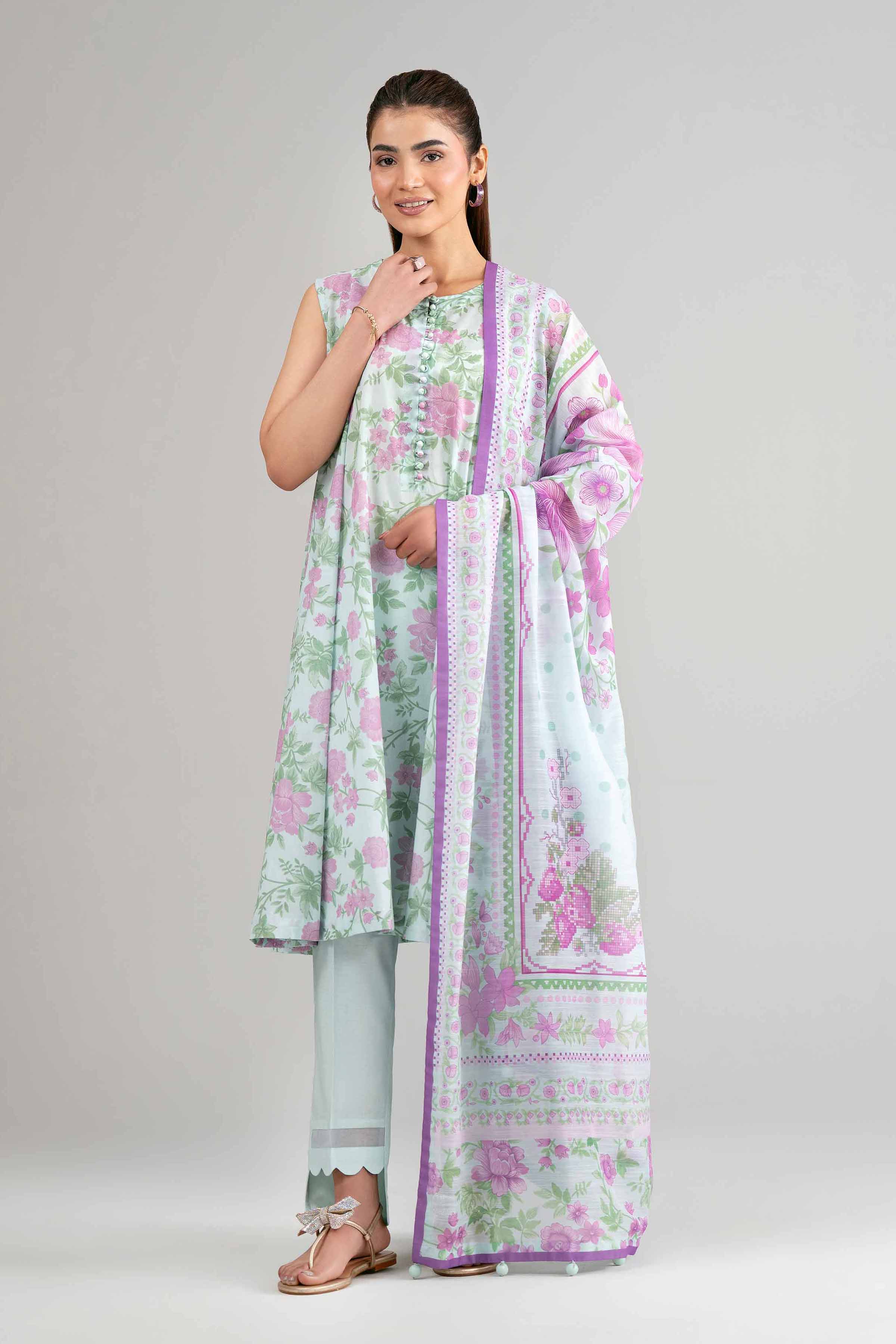 3 Piece - Digital Printed Suit - 42601503 for Women - Unstitched Collection | Nishat | Shop Online