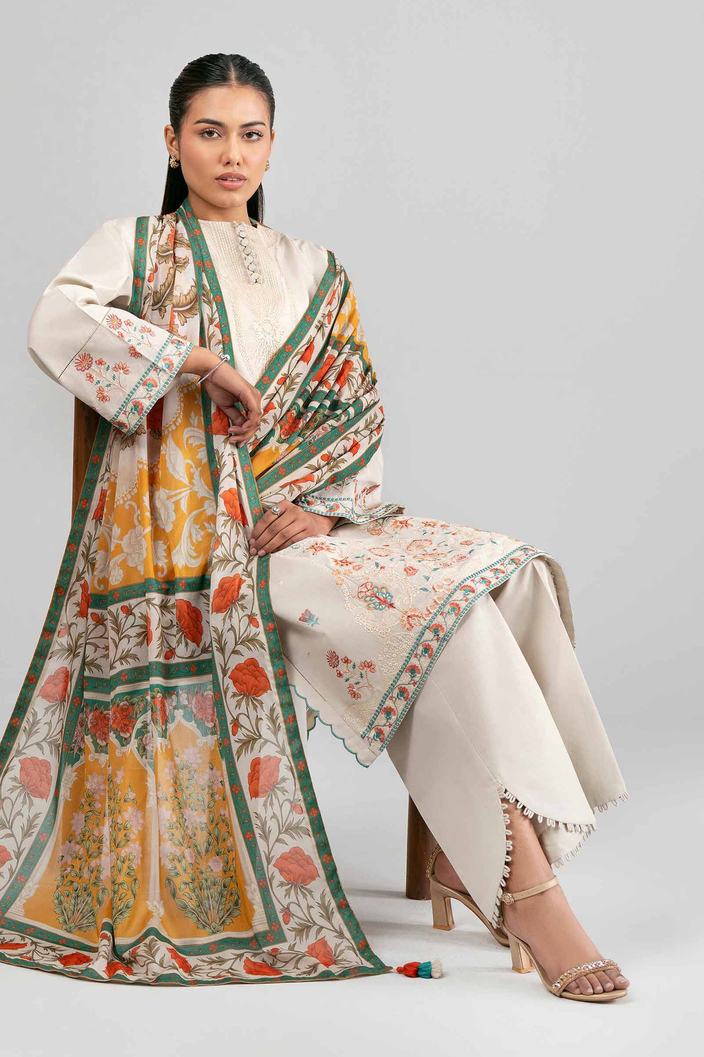 3 Piece - Digital Printed Embroidered Suit - 42601527 for Women - Unstitched Collection | Nishat | Shop Online