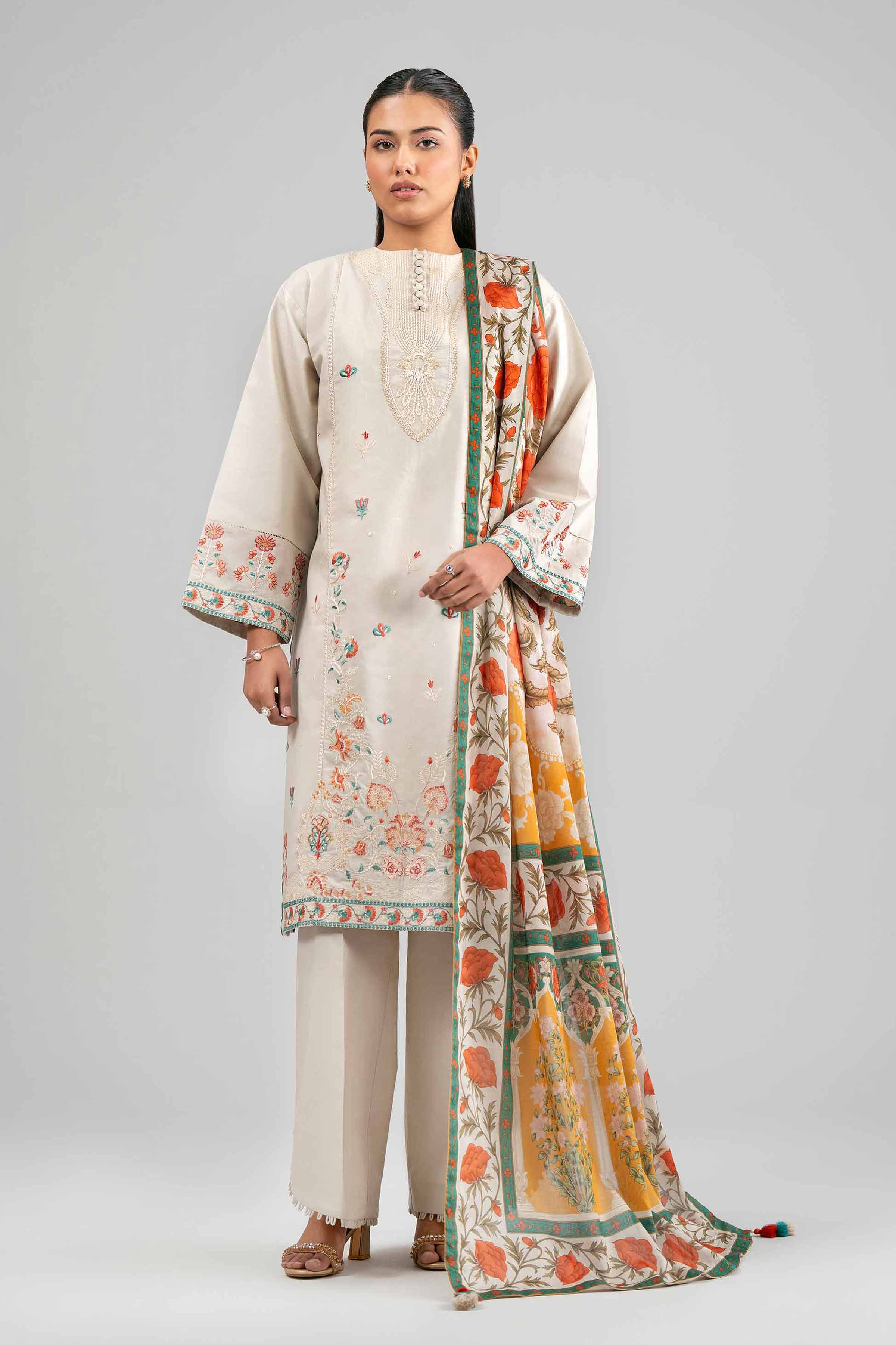 3 Piece - Digital Printed Embroidered Suit - 42601527 for Women - Unstitched Collection | Nishat | Shop Online