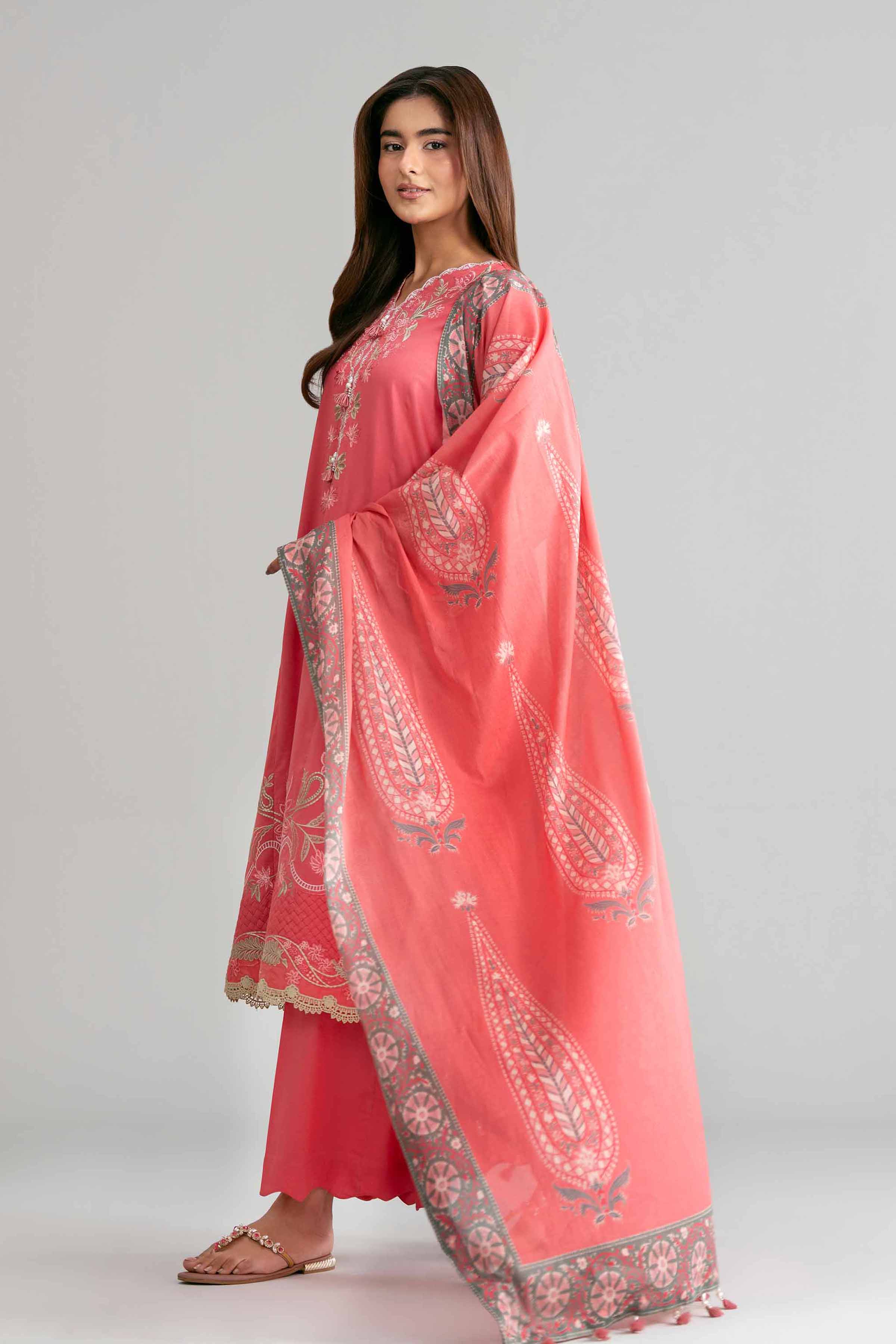 3 Piece - Digital Printed Embroidered Suit - 42601528 for Women - Unstitched Collection | Nishat | Shop Online