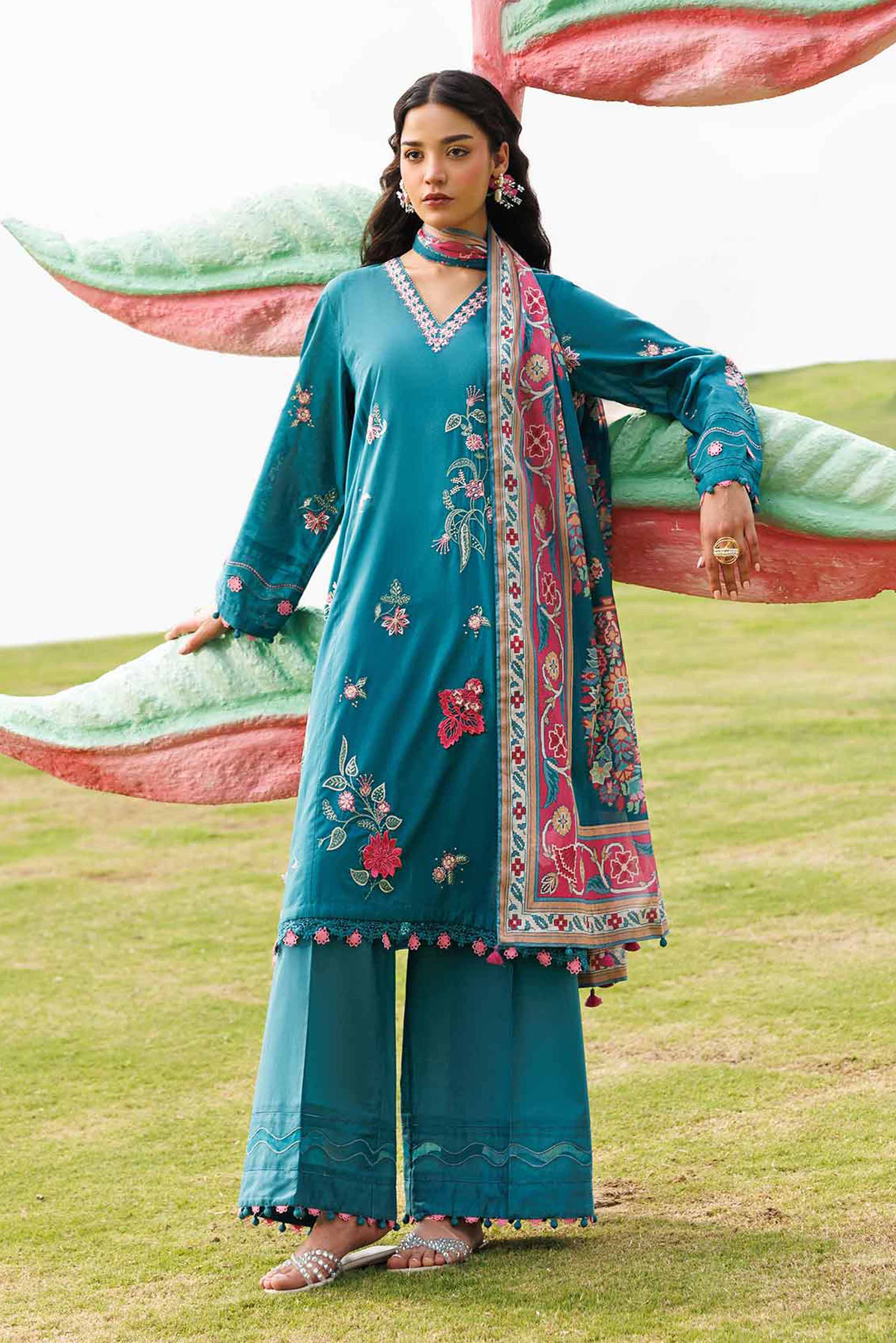 3 Piece - Digital Printed Embroidered Suit - 42601529 for Women - Unstitched Collection | Nishat | Shop Online