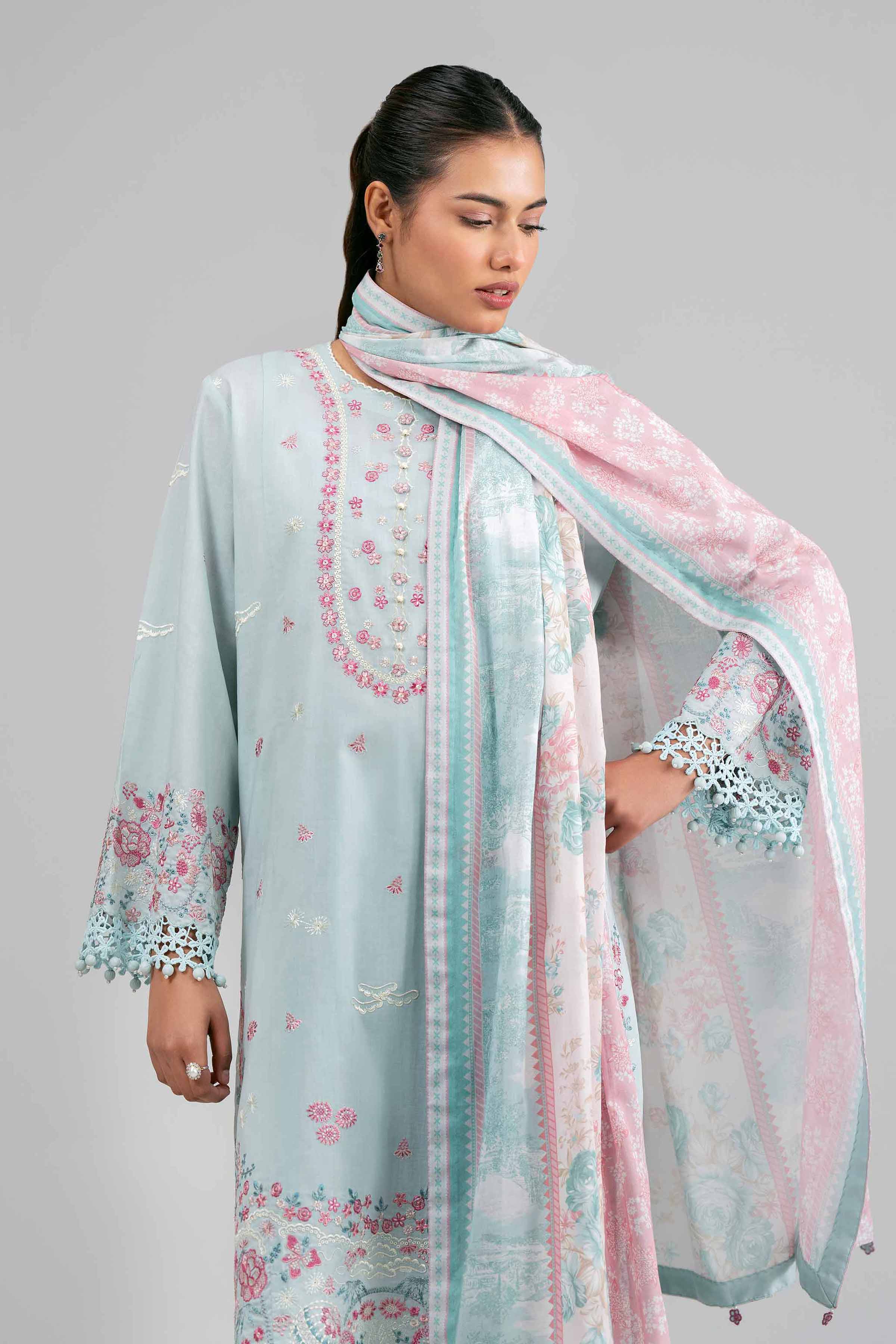 3 Piece - Printed Embroidered Suit - 42601539 for Women - Unstitched Collection | Nishat | Shop Online
