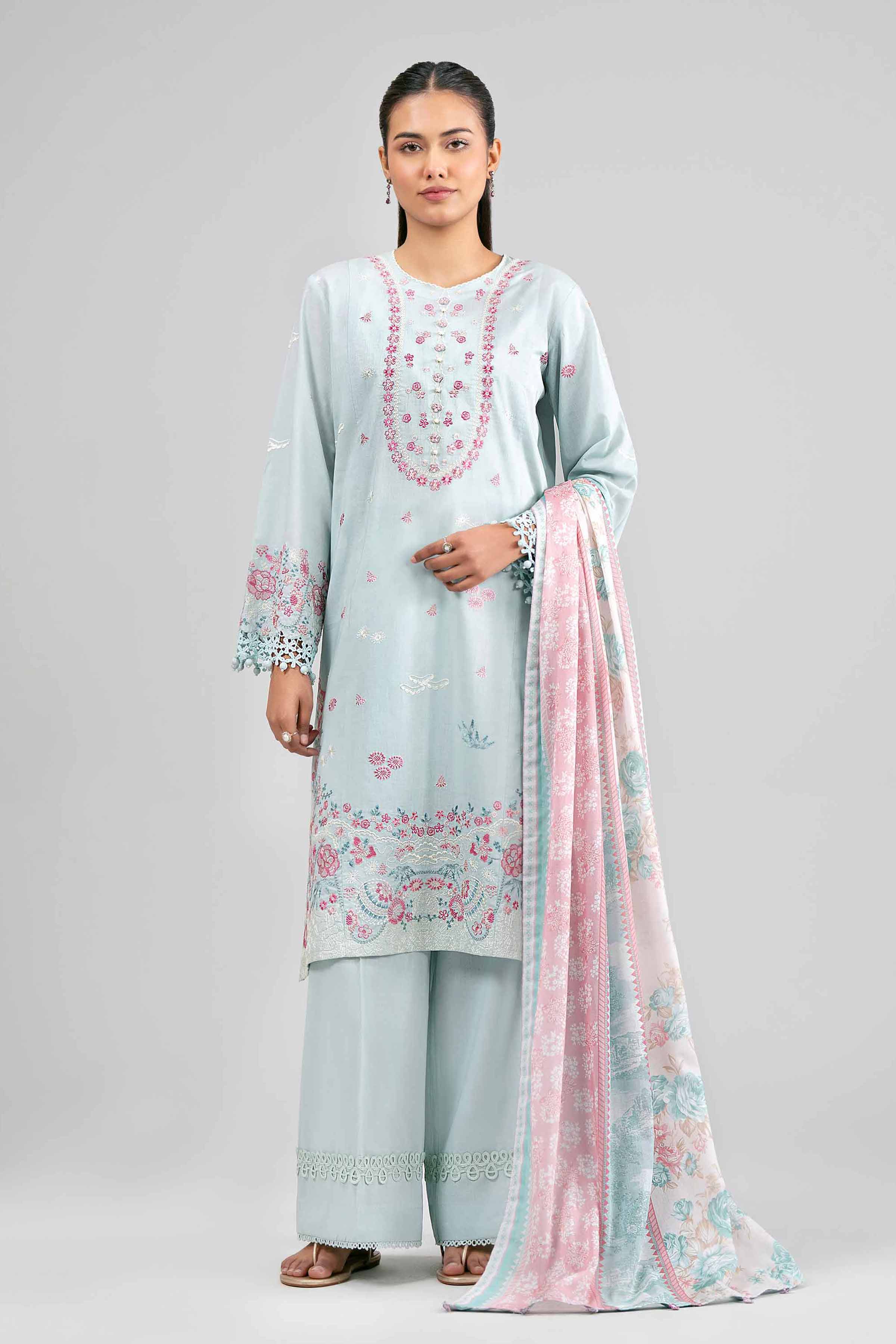 3 Piece - Printed Embroidered Suit - 42601539 for Women - Unstitched Collection | Nishat | Shop Online