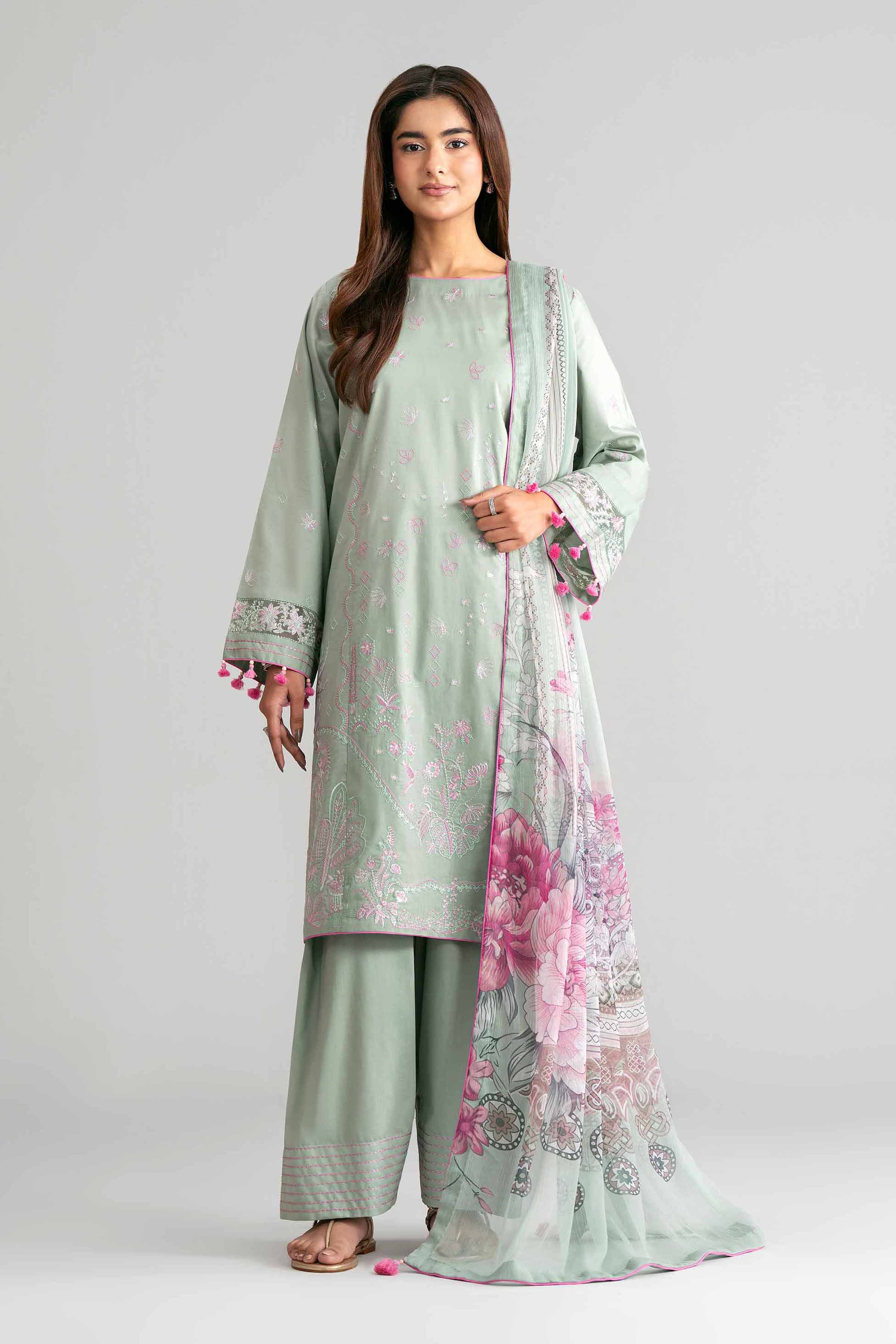 3 Piece - Digital Printed Embroidered Suit - 42601552 for Women - Unstitched Collection | Nishat | Shop Online