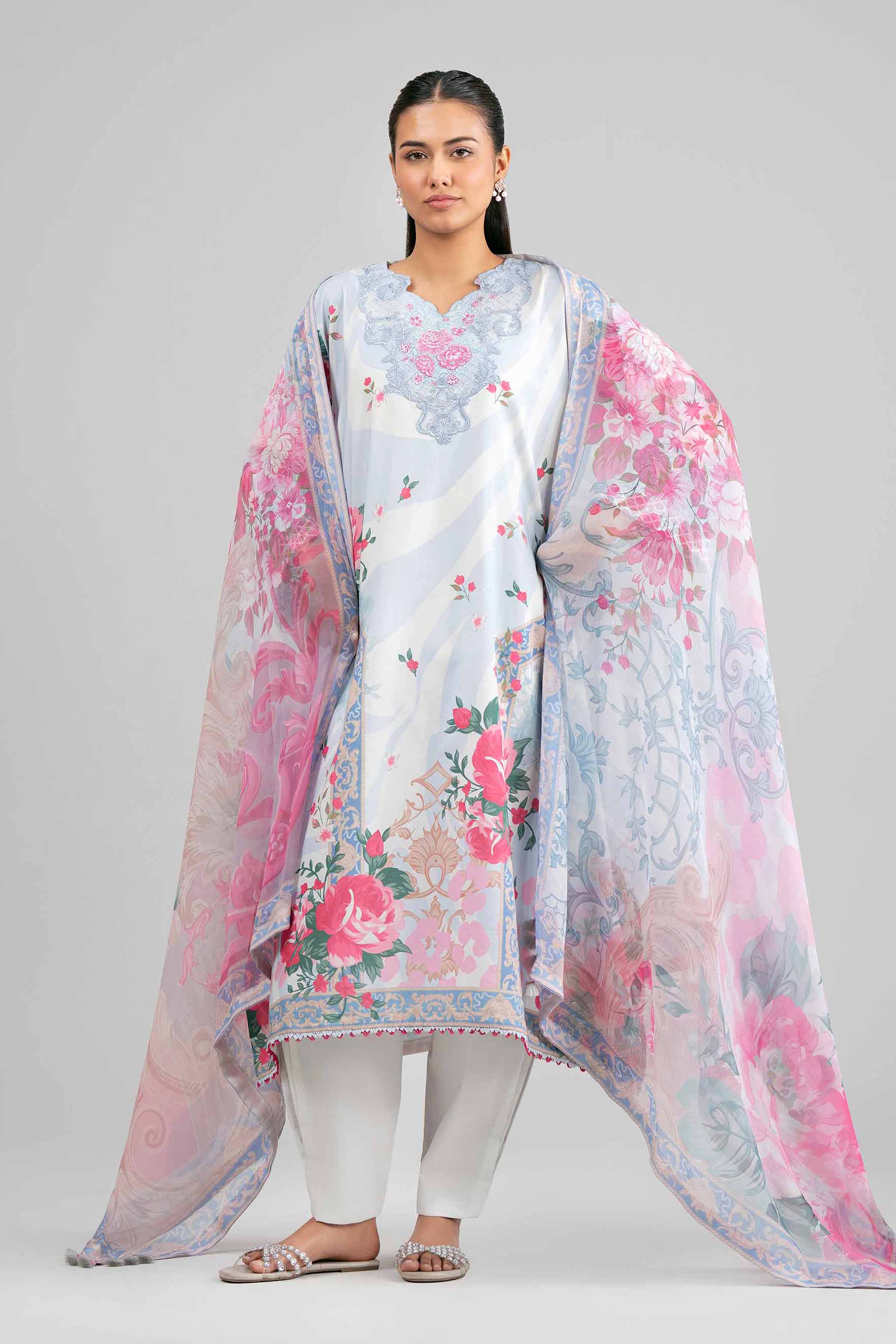 3 Piece - Digital Printed Embroidered Suit - 42601554 for Women - Unstitched Collection | Nishat | Shop Online