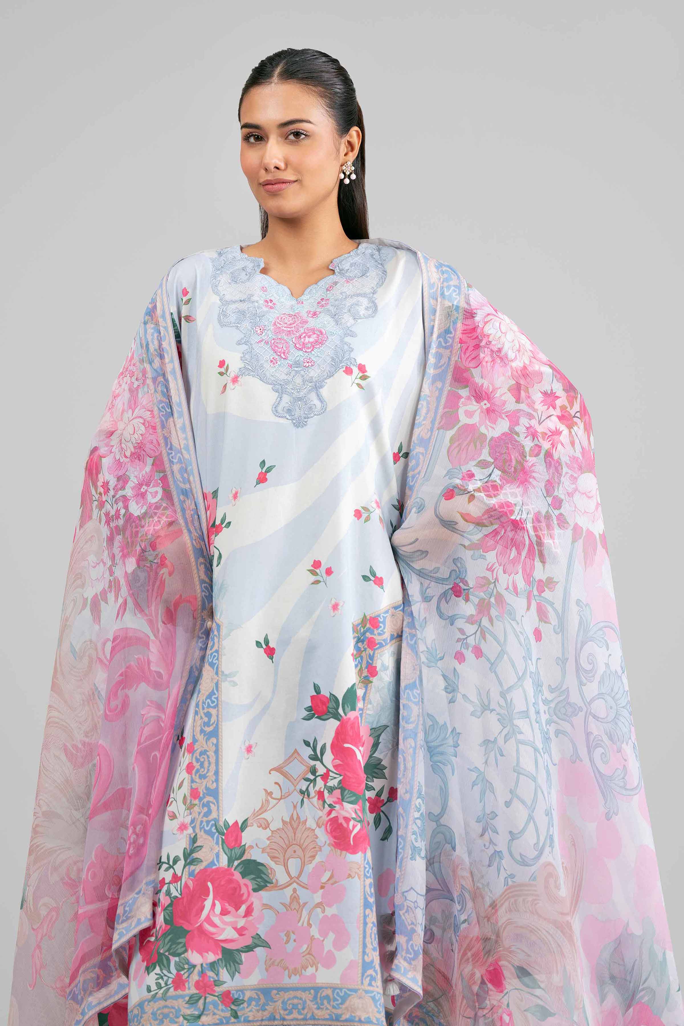 3 Piece - Digital Printed Embroidered Suit - 42601554 for Women - Unstitched Collection | Nishat | Shop Online