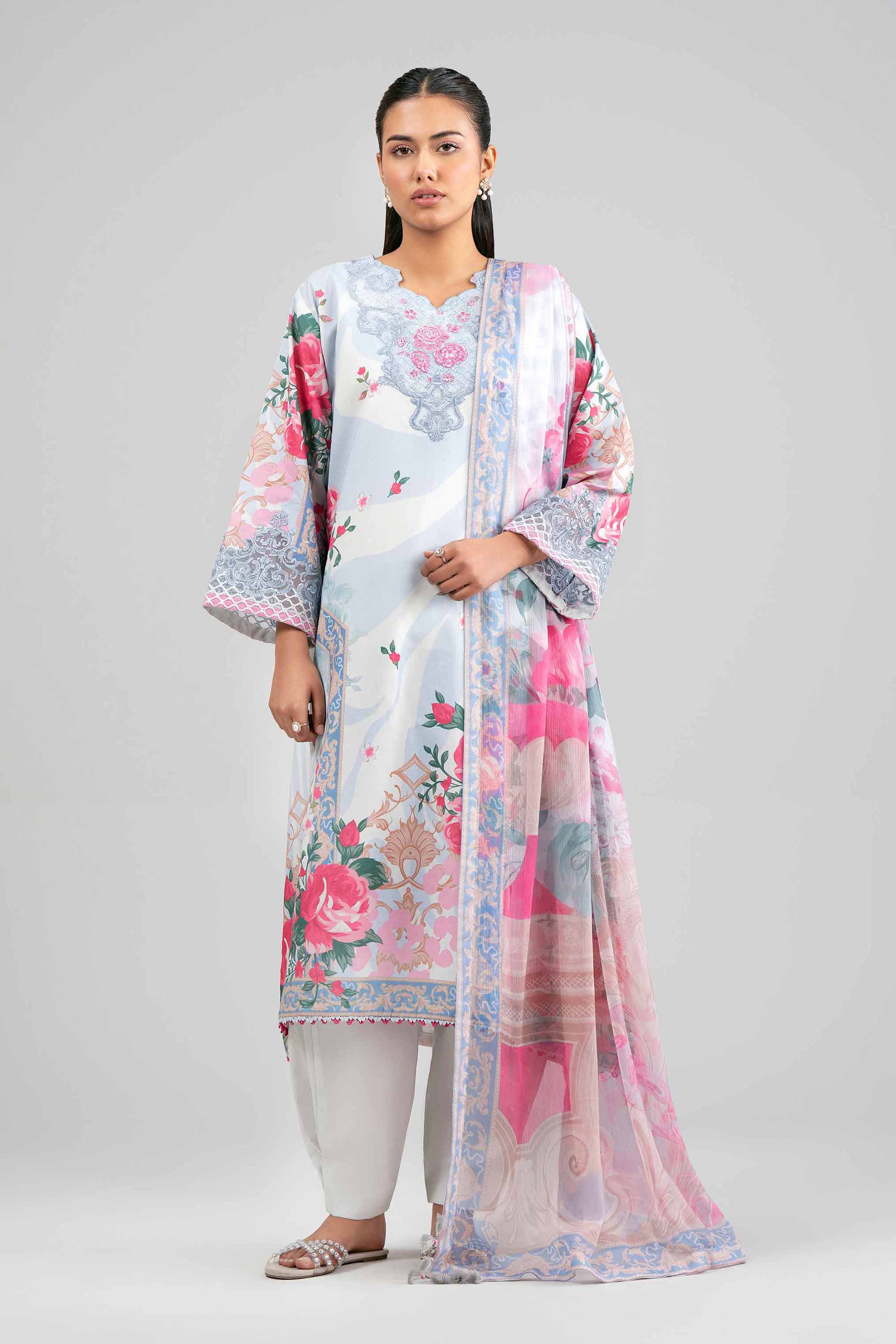 3 Piece - Digital Printed Embroidered Suit - 42601554 for Women - Unstitched Collection | Nishat | Shop Online