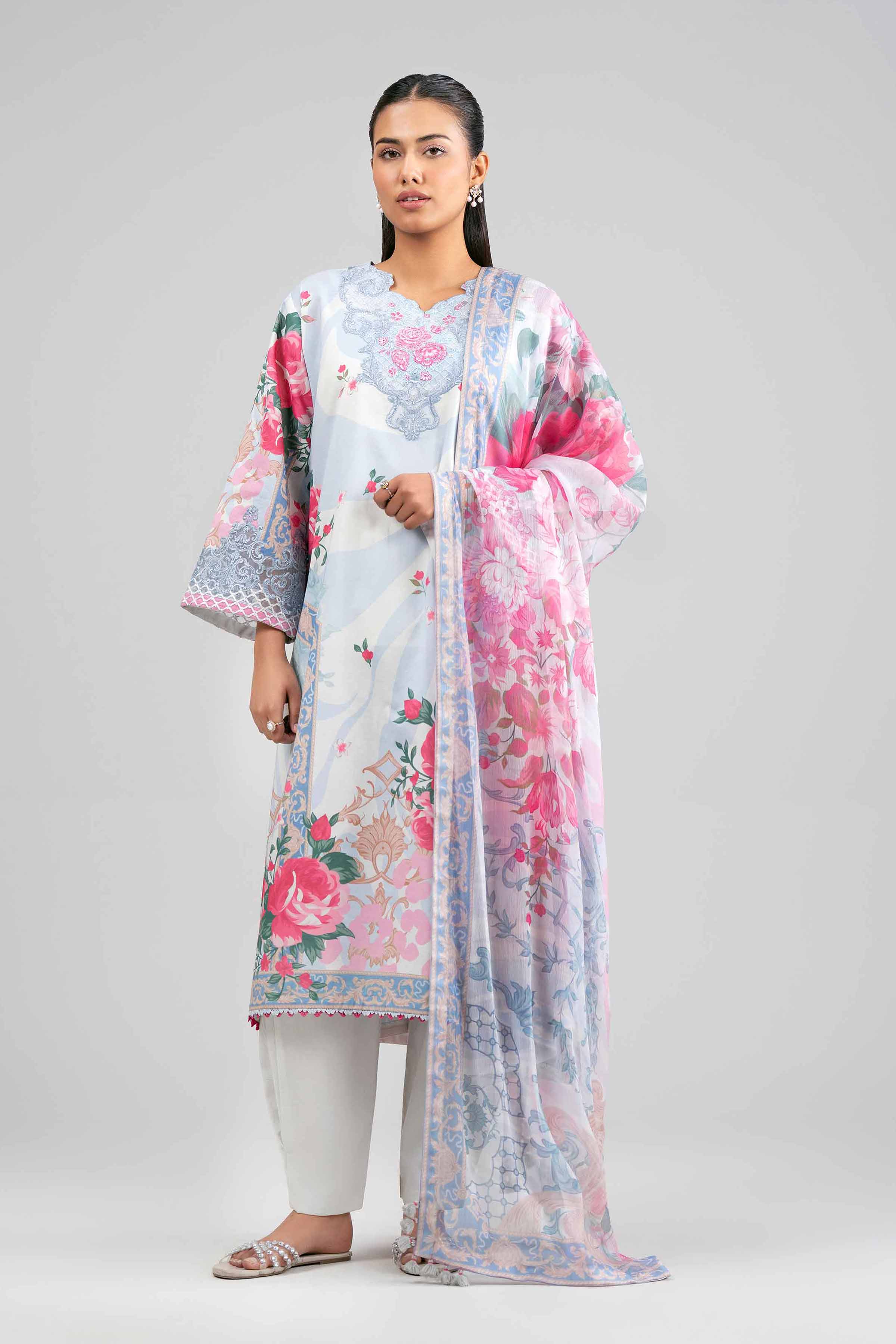 3 Piece - Digital Printed Embroidered Suit - 42601554 for Women - Unstitched Collection | Nishat | Shop Online