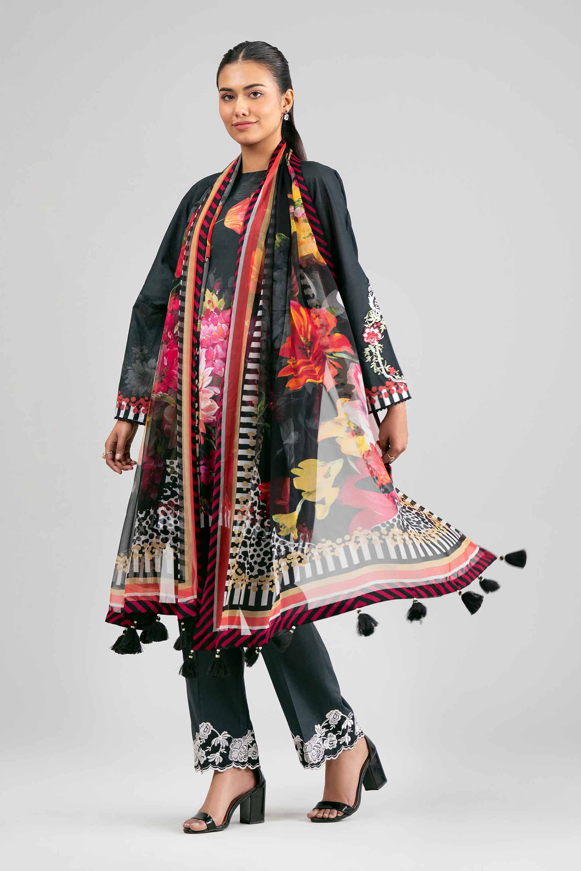 3 Piece - Digital Printed Embroidered Suit - 42601555 for Women - Unstitched Collection | Nishat | Shop Online