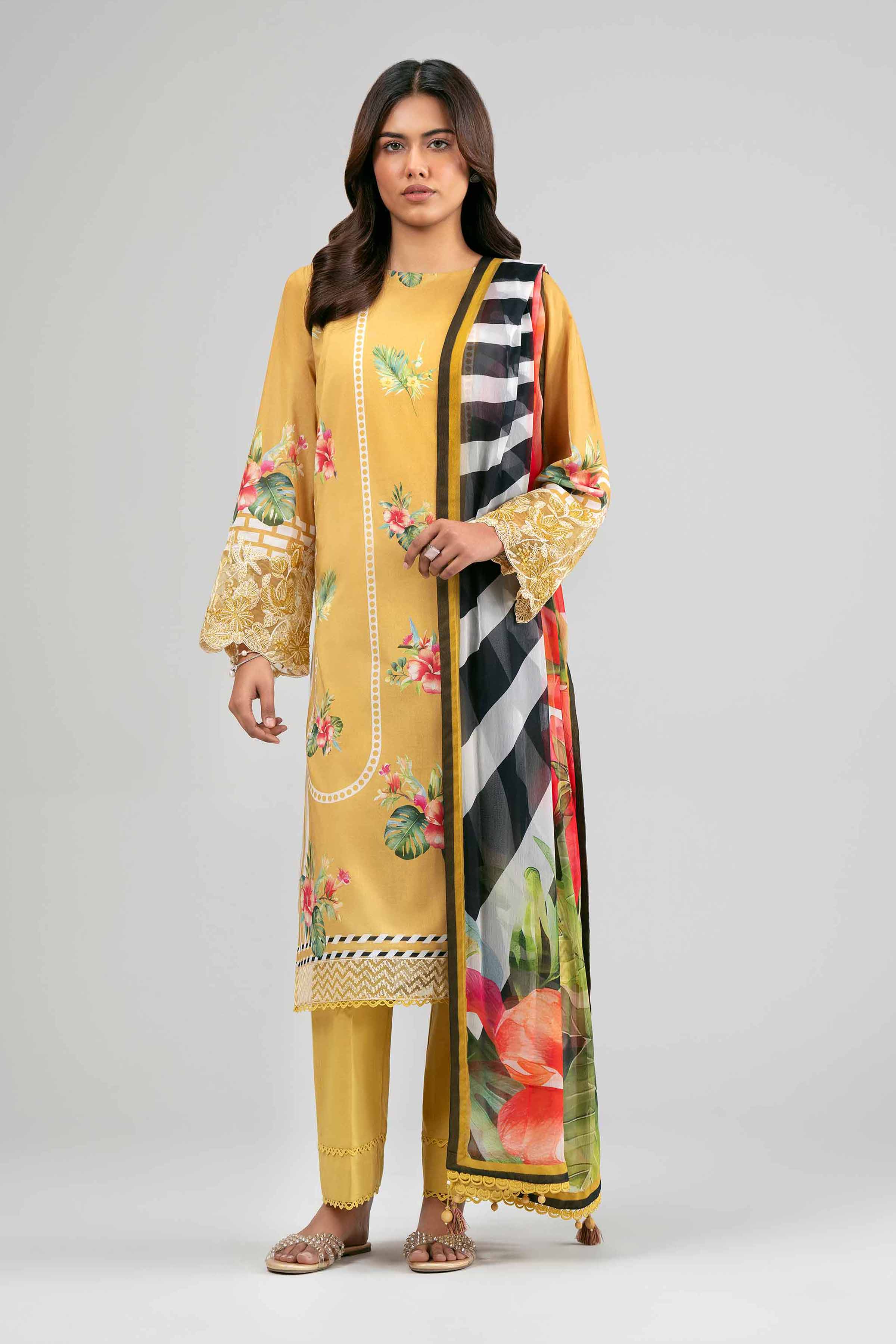 3 Piece - Digital Printed Embroidered Suit - 42601556 for Women - Unstitched Collection | Nishat | Shop Online