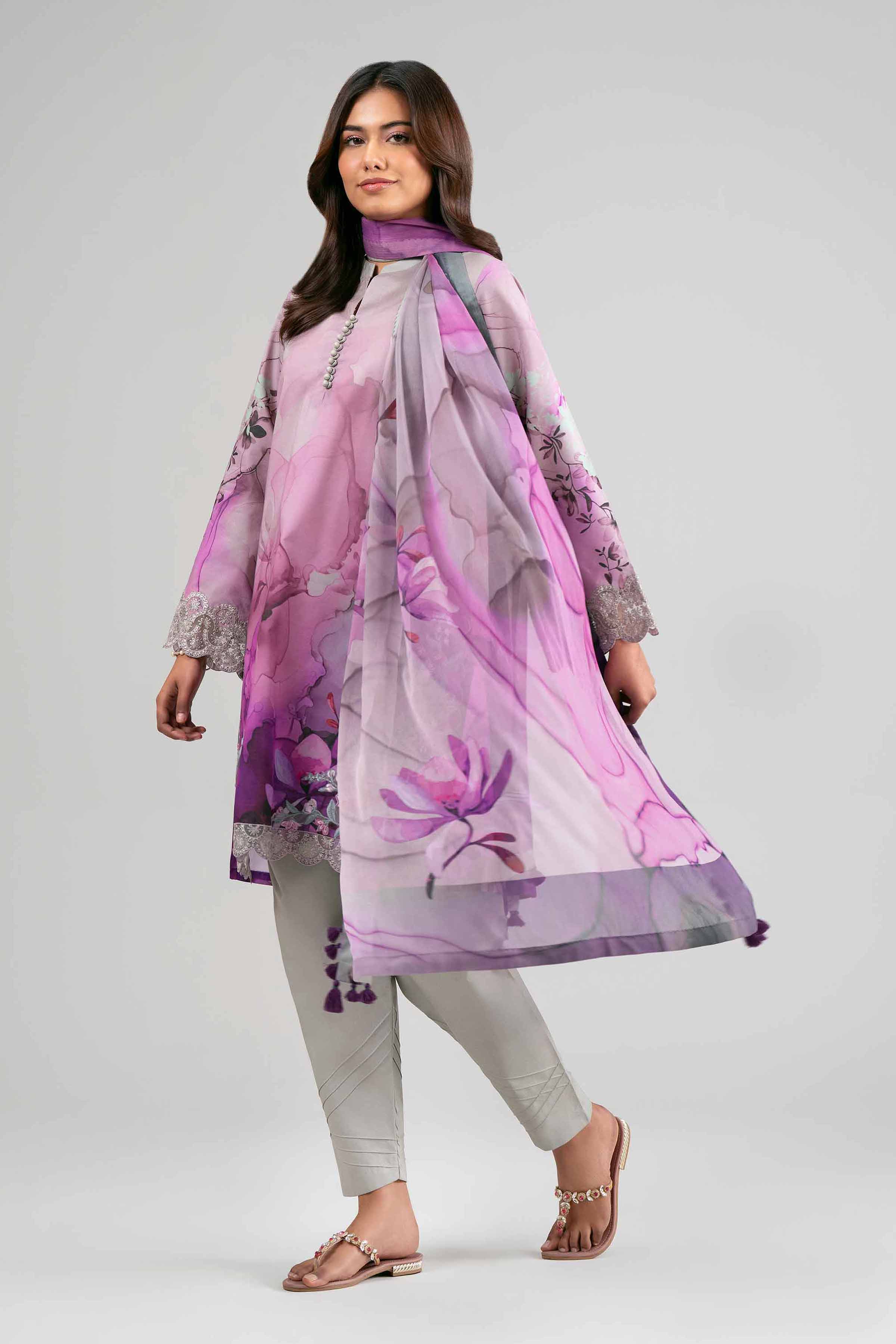 3 Piece - Digital Printed Embroidered Suit - 42601560 for Women - Unstitched Collection | Nishat | Shop Online