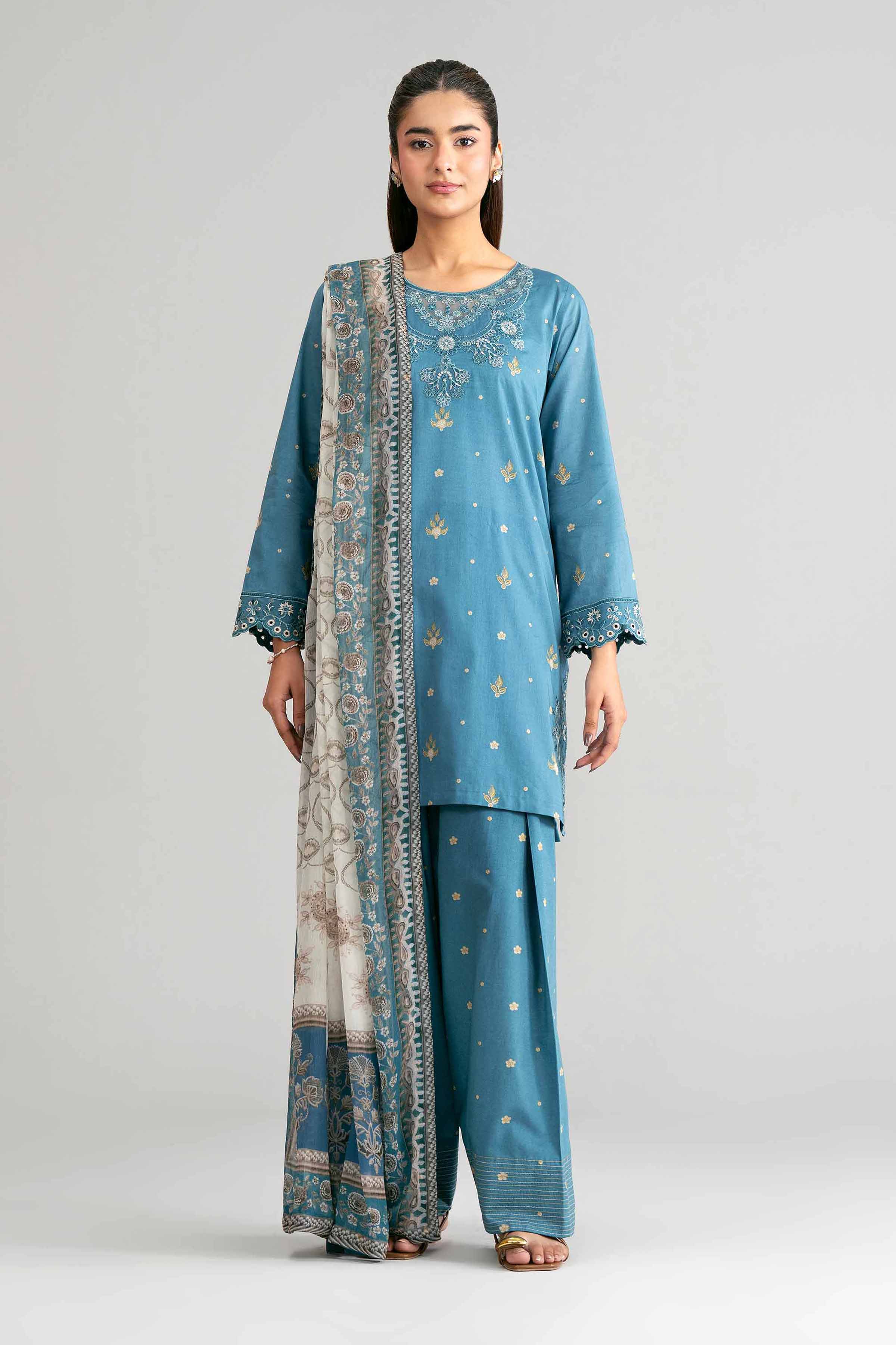 3 Piece - Digital Printed Embroidered Suit - 42601569 for Women - Unstitched Collection | Nishat | Shop Online