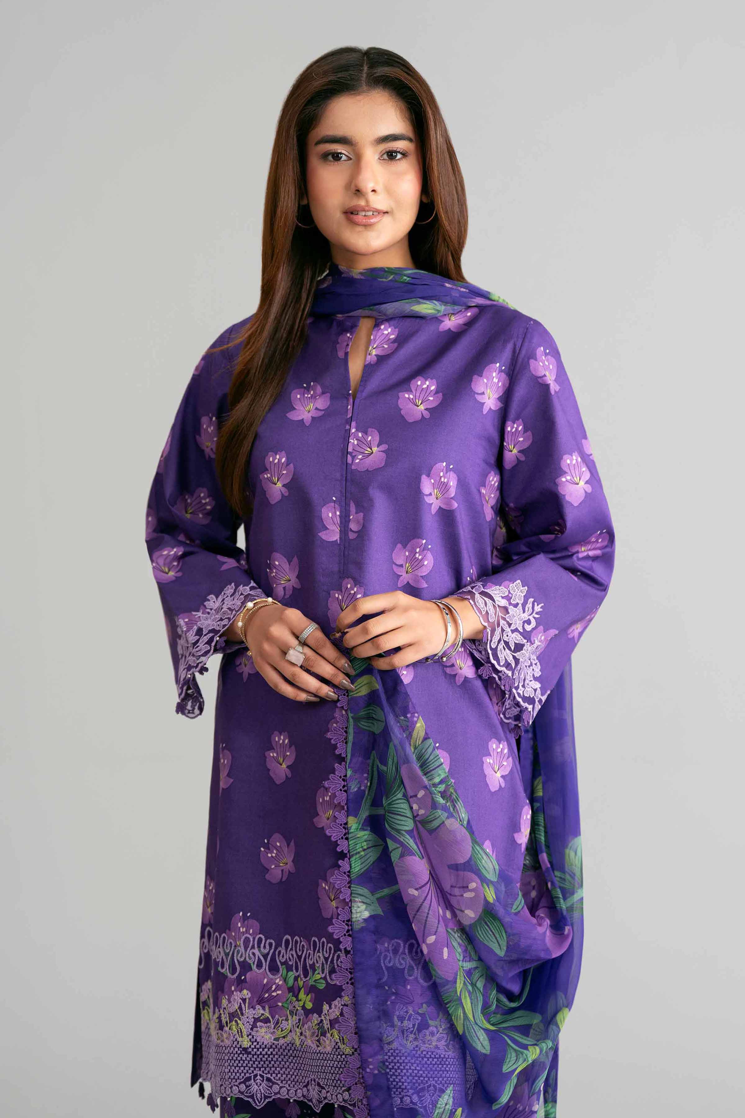 3 Piece - Digital Printed Embroidered Suit - 42601571 for Women - Unstitched Collection | Nishat | Shop Online