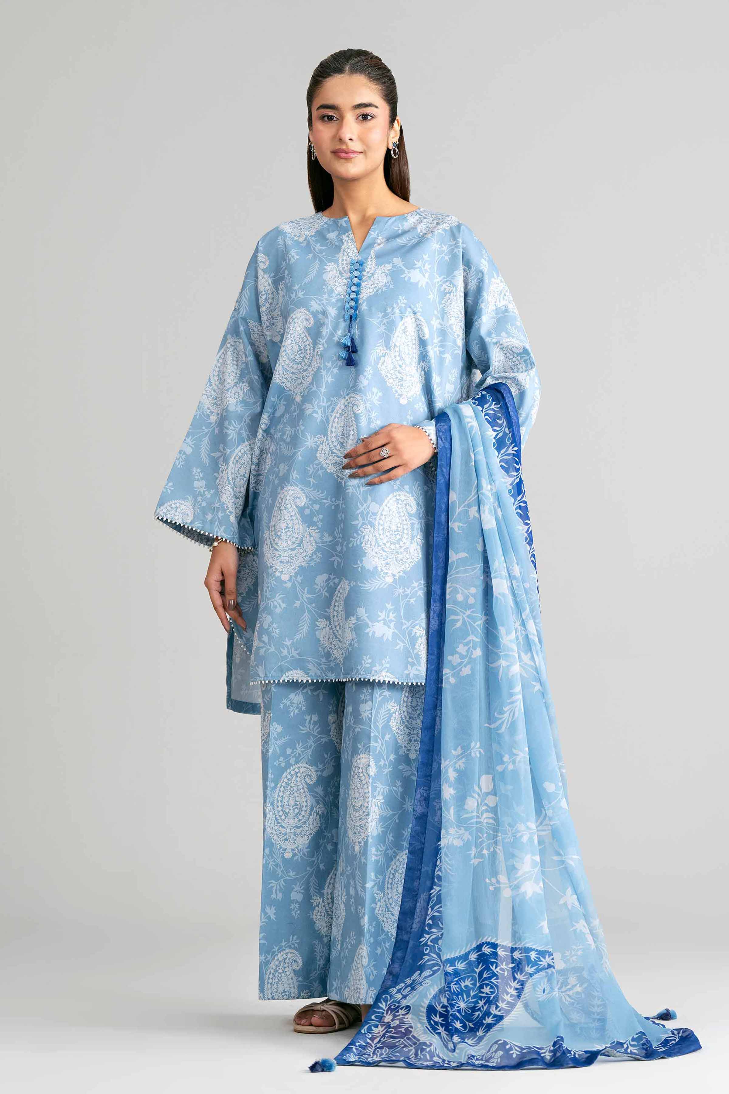 3 Piece - Digital Printed Suit - 42601581 for Women - Unstitched Collection | Nishat | Shop Online