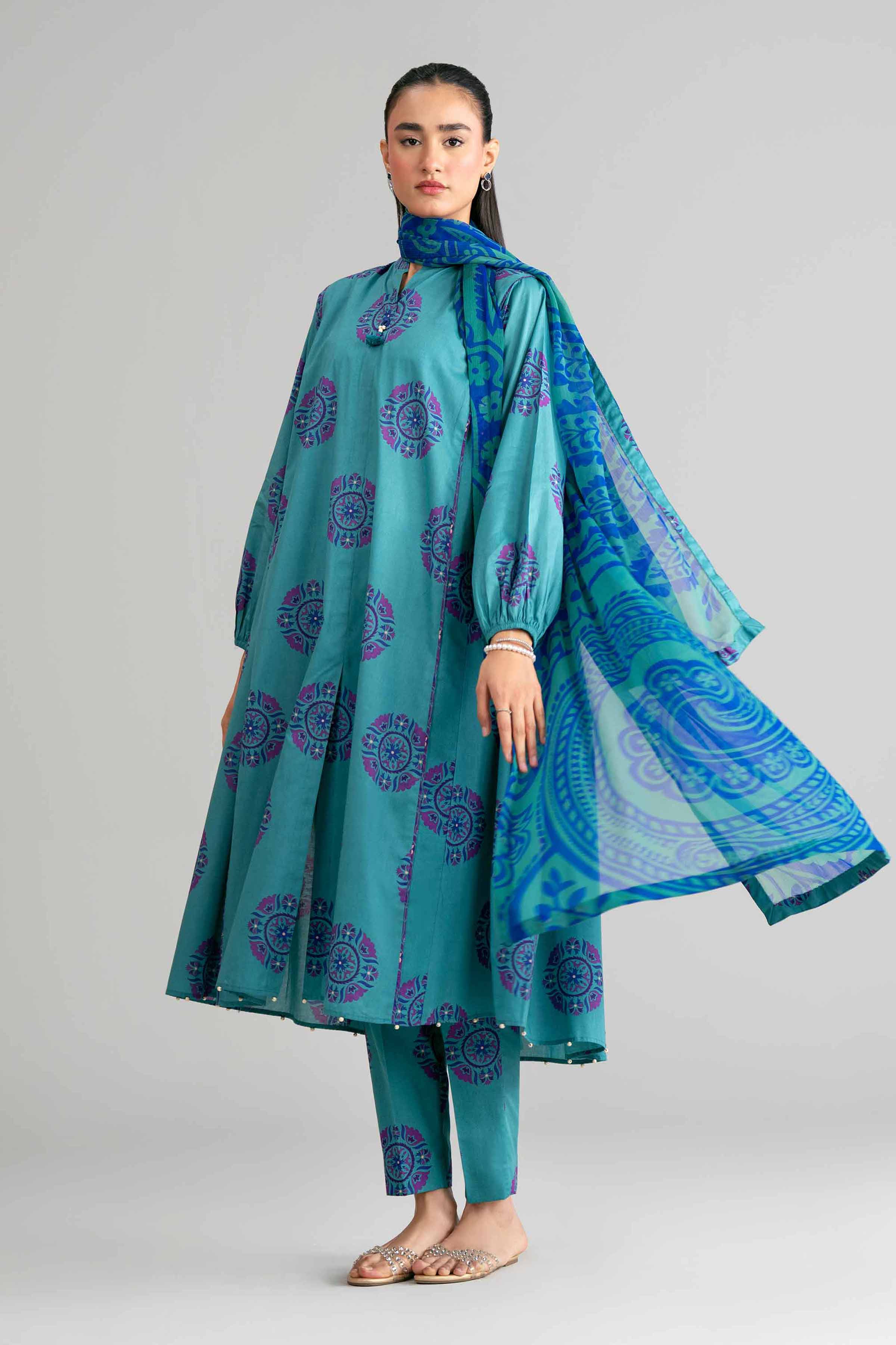 3 Piece - Digital Printed Suit - 42601583 for Women - Unstitched Collection | Nishat | Shop Online
