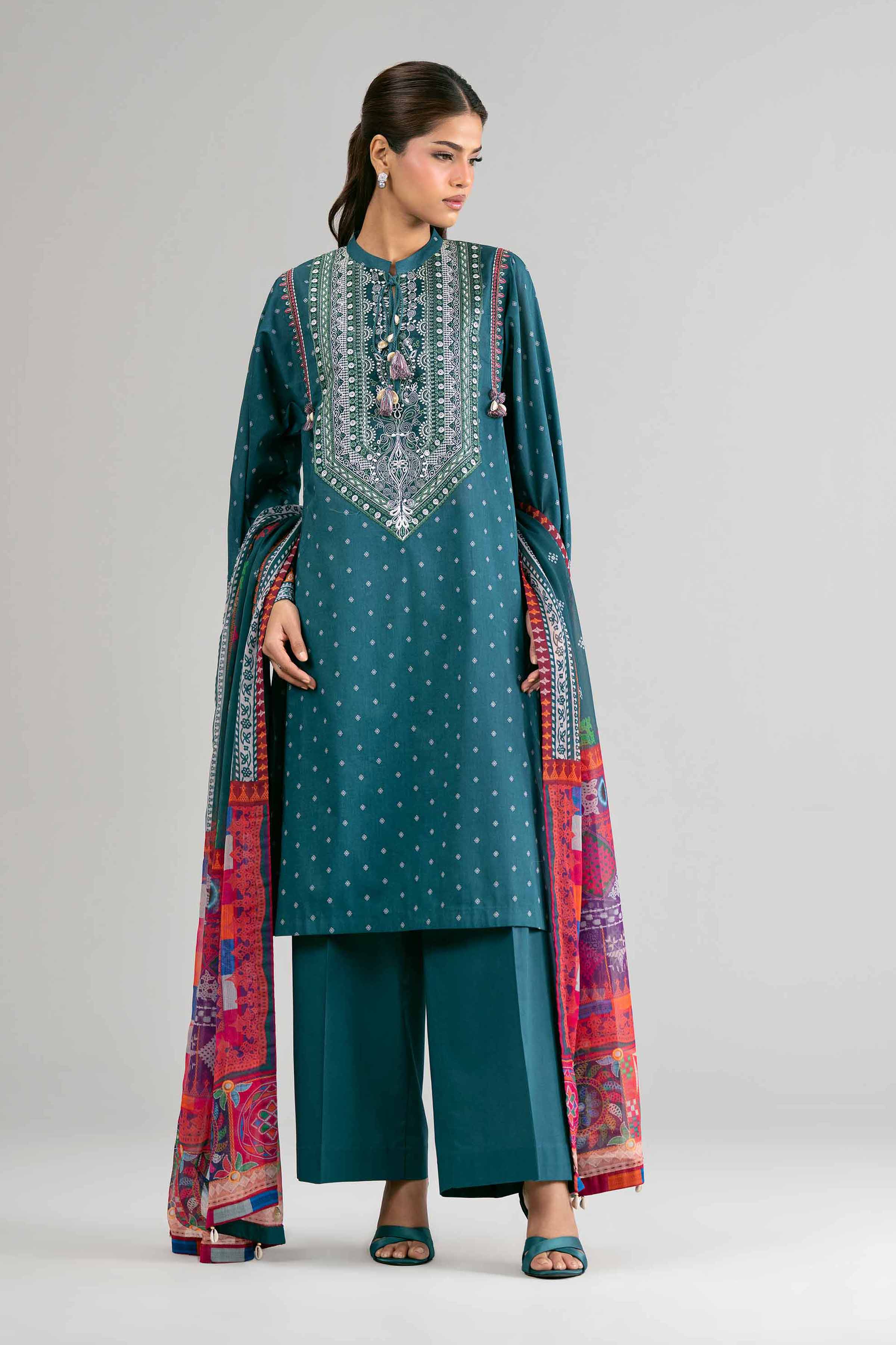 2 Piece - Digital Printed Embroidered Suit - 42601586 for Women - Unstitched Collection | Nishat | Shop Online