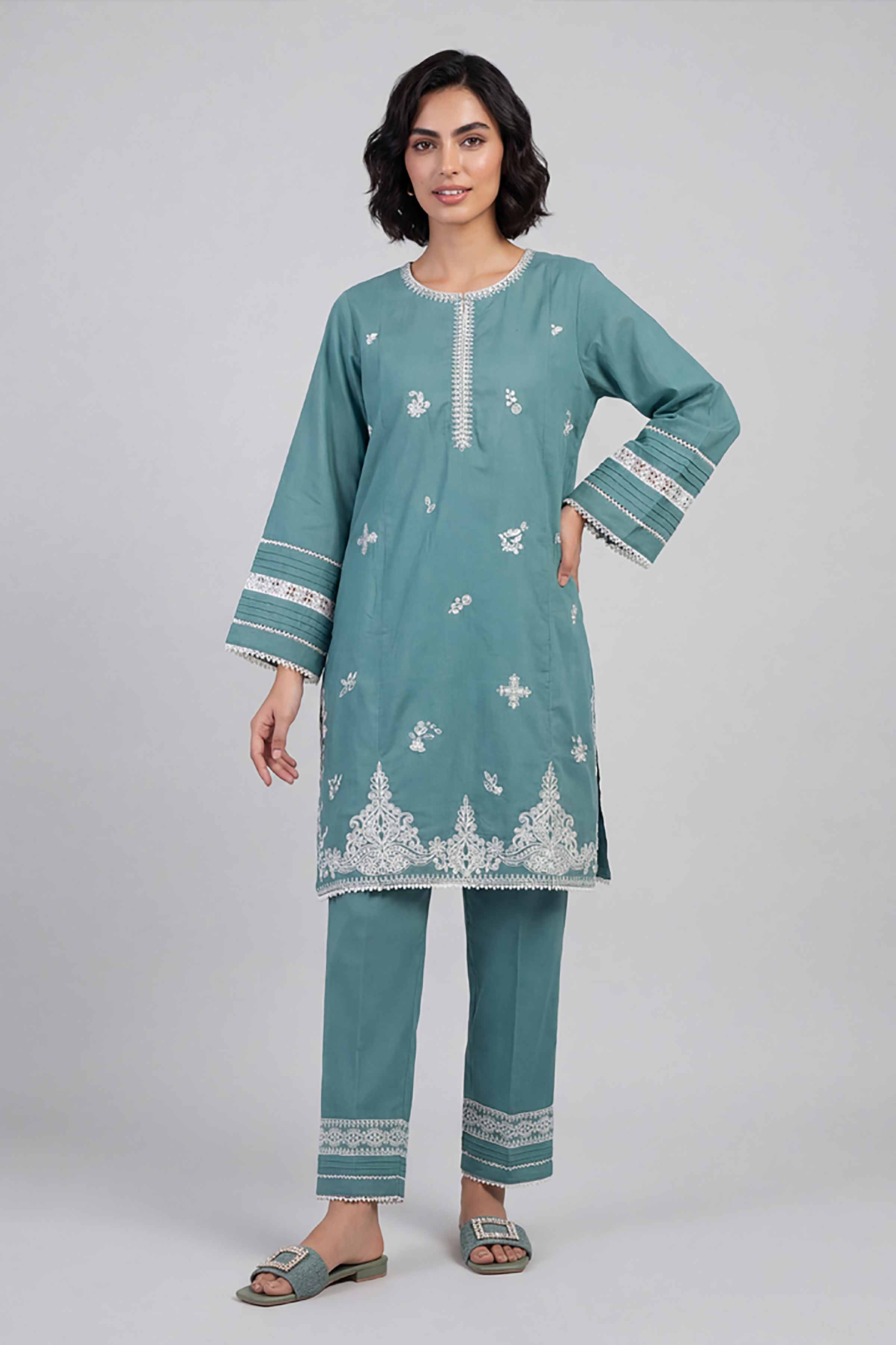 2 Piece - Embroidered Suit - 42601638 for Women - Unstitched Collection | Nishat | Shop Online