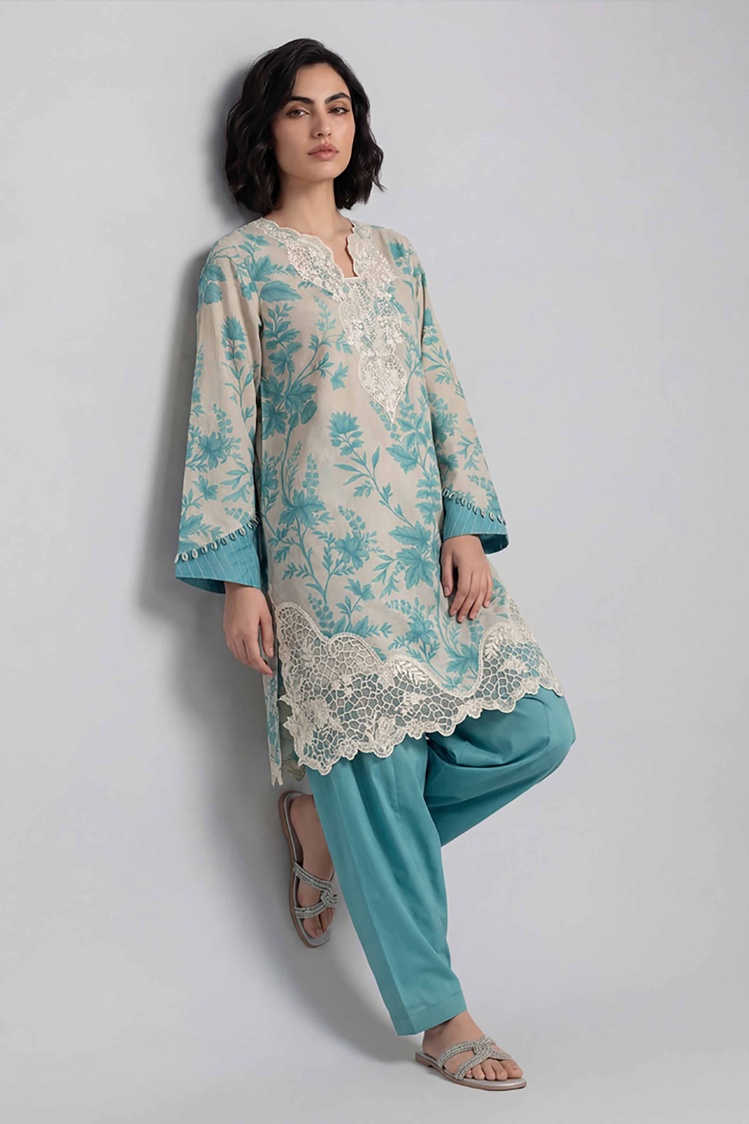 2 Piece - Printed Embroidered Suit - 42601655 for Women - Unstitched Collection | Nishat | Shop Online
