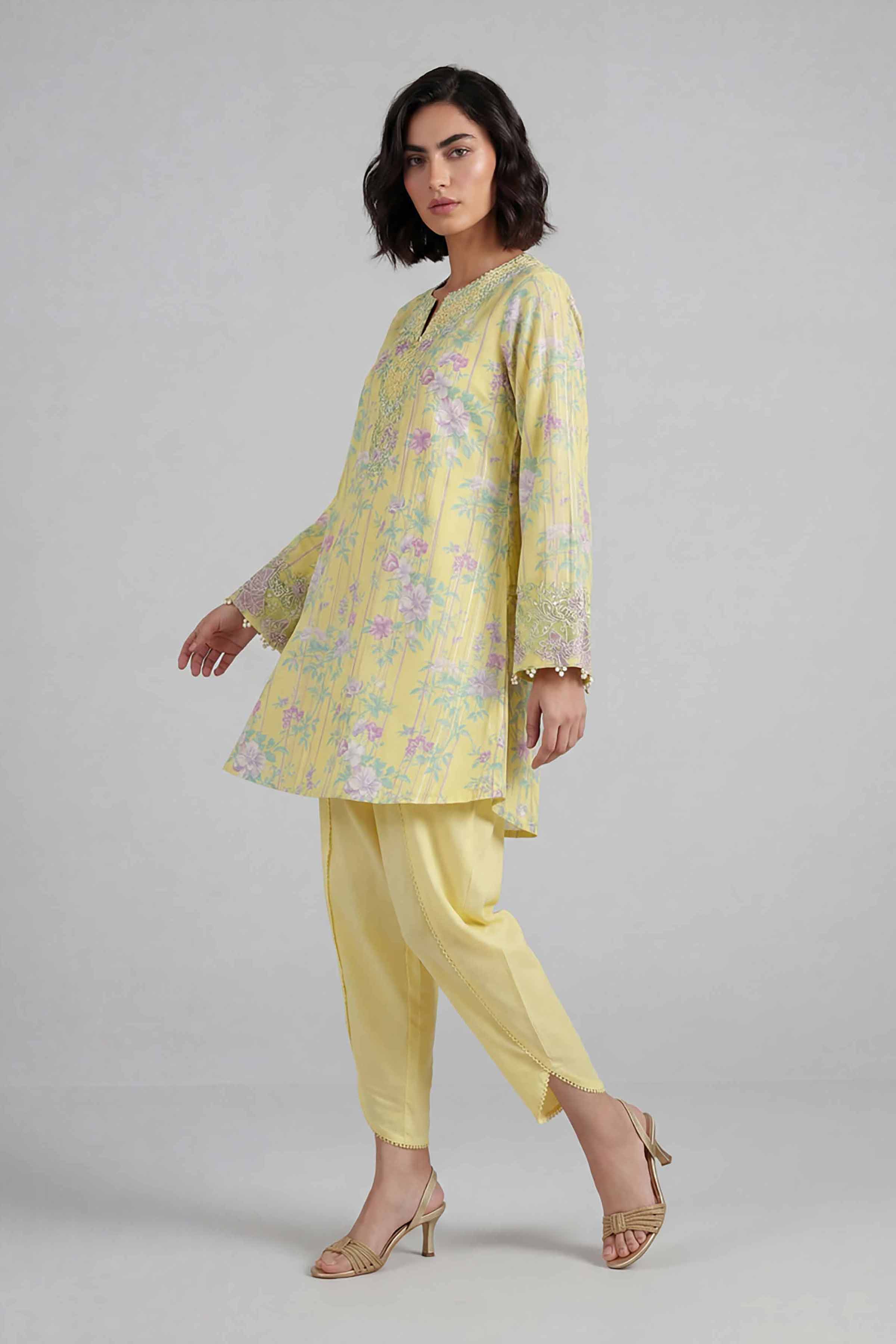 2 Piece - Printed Embroidered Suit - 42601656