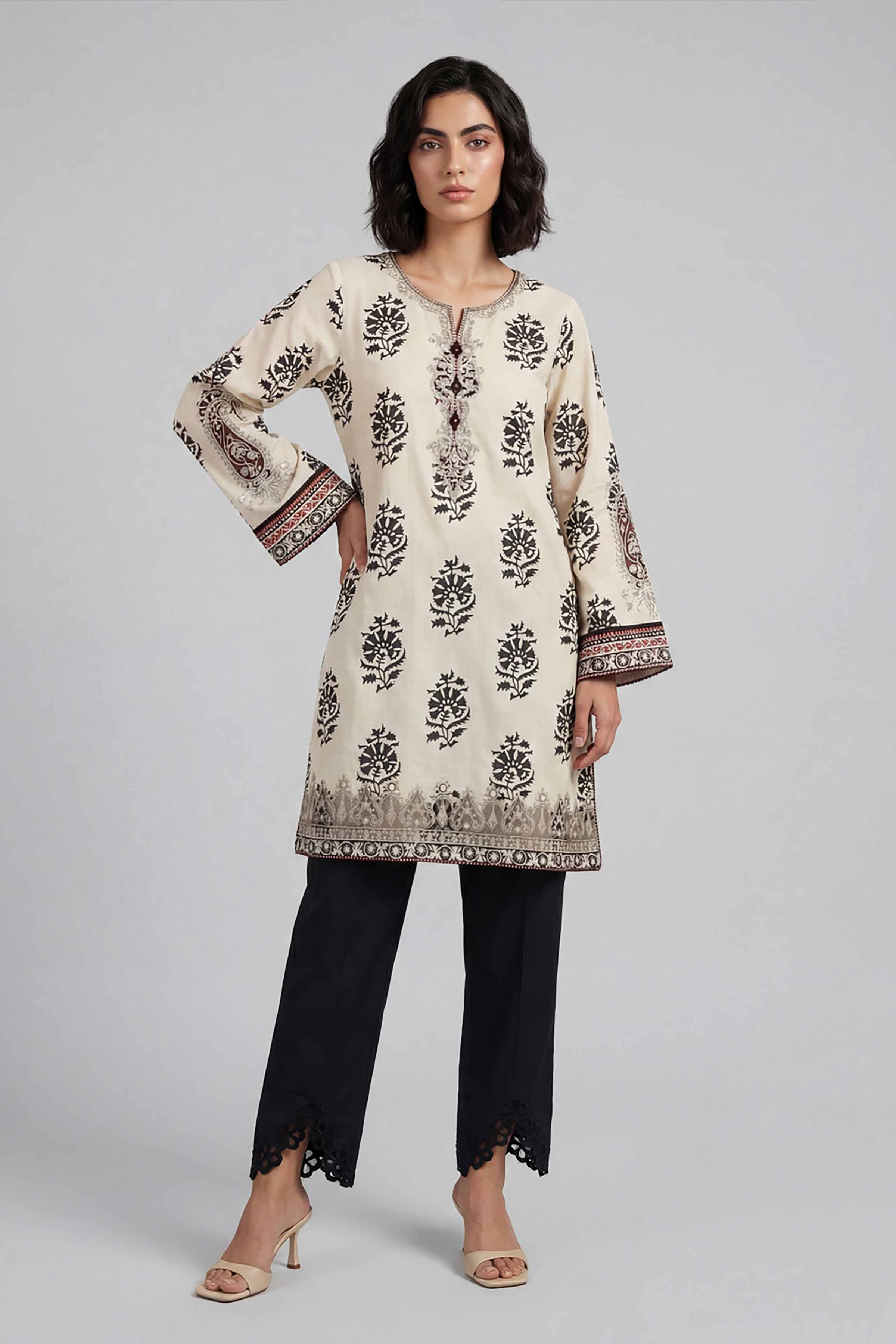 2 Piece - Printed Embroidered Suit - 42601663 for Women - Unstitched Collection | Nishat | Shop Online