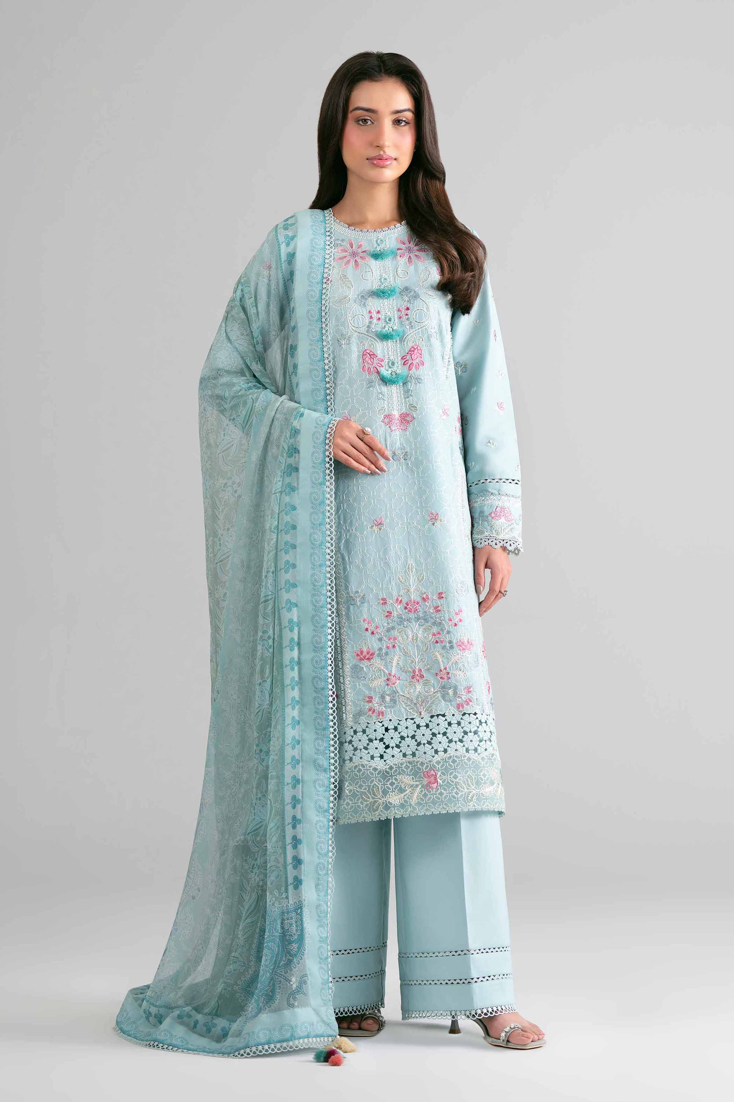3 Piece - Digital Printed Embroidered Suit - 42601697