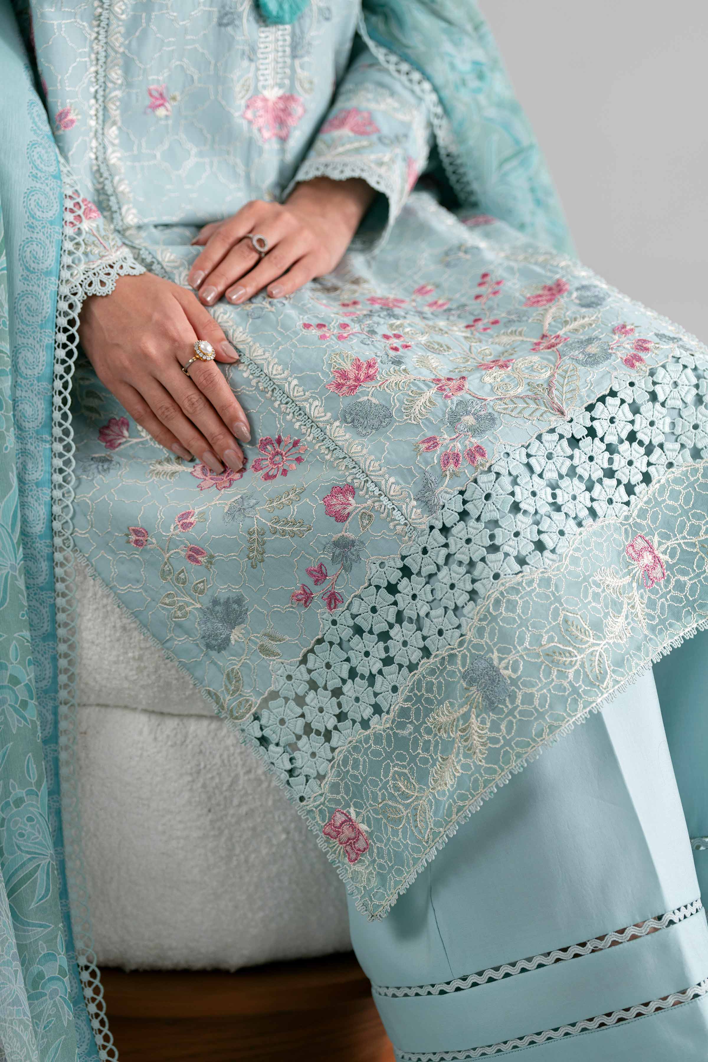 3 Piece - Digital Printed Embroidered Suit - 42601697