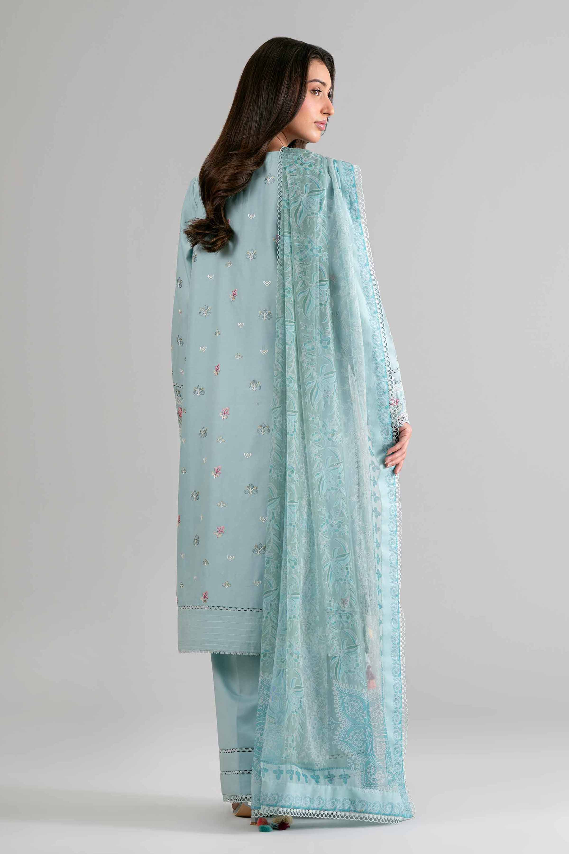 3 Piece - Digital Printed Embroidered Suit - 42601697