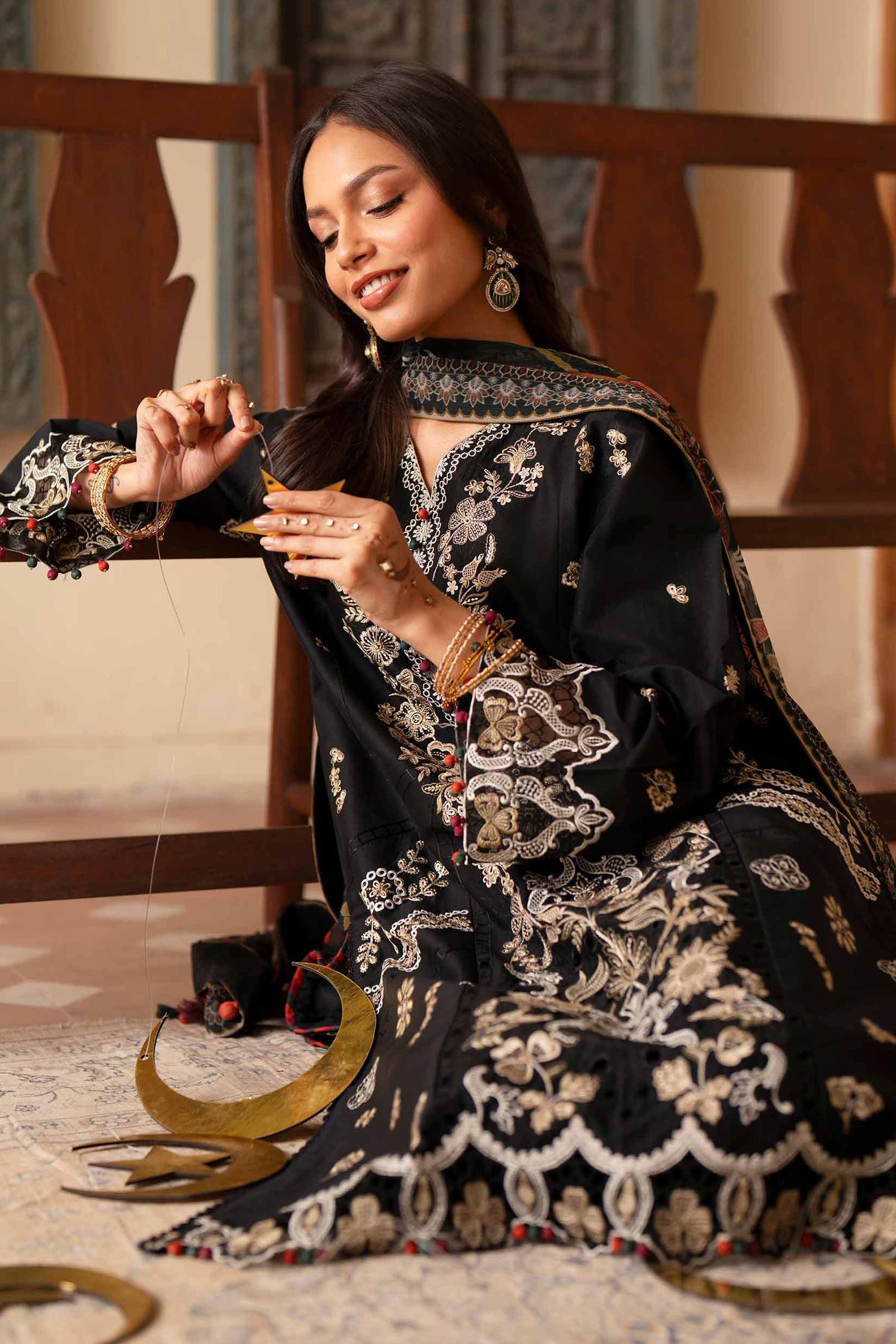 3 Piece - Digital Printed Embroidered Suit - 42601698