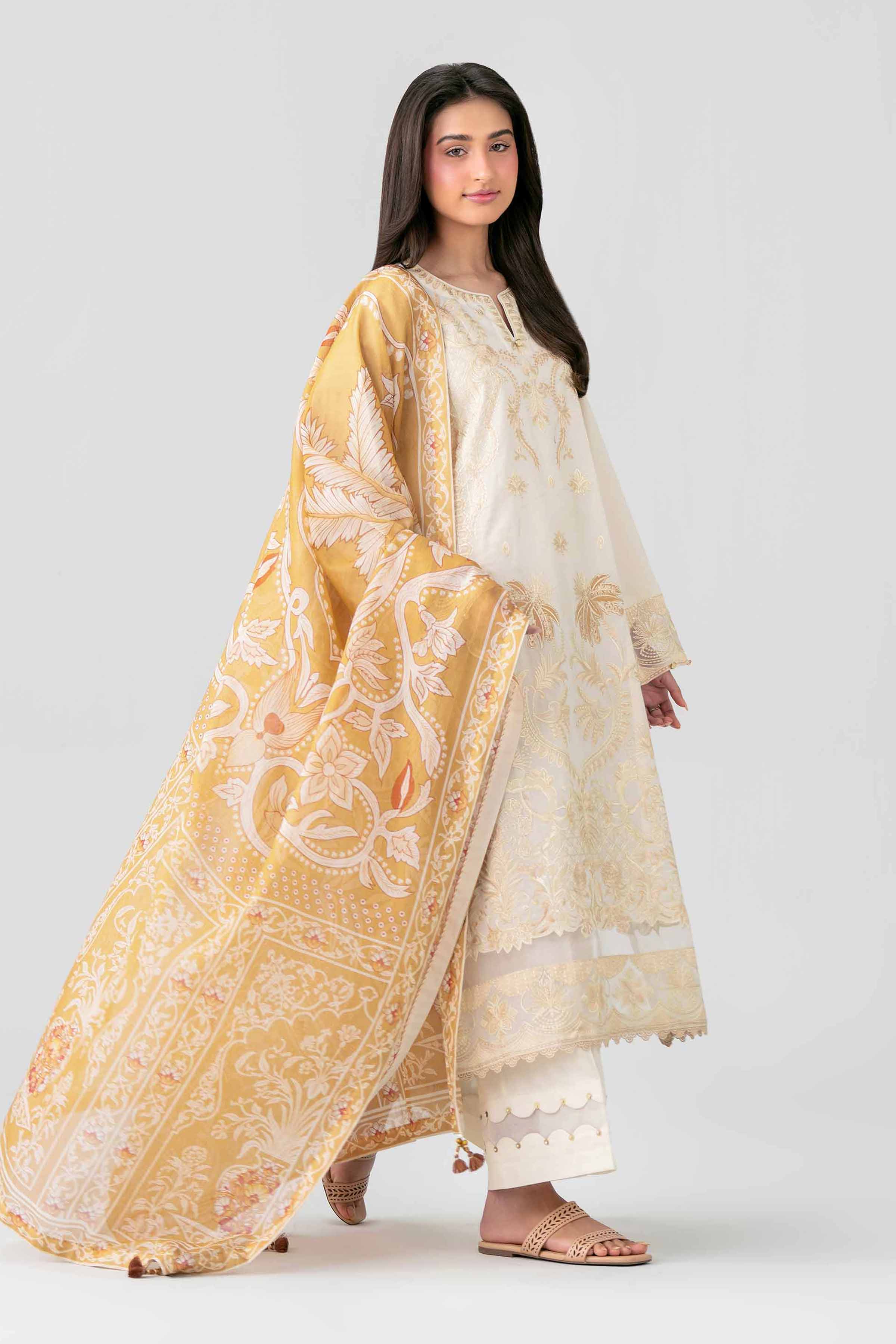 3 Piece - Digital Printed Embroidered Suit - 42601706