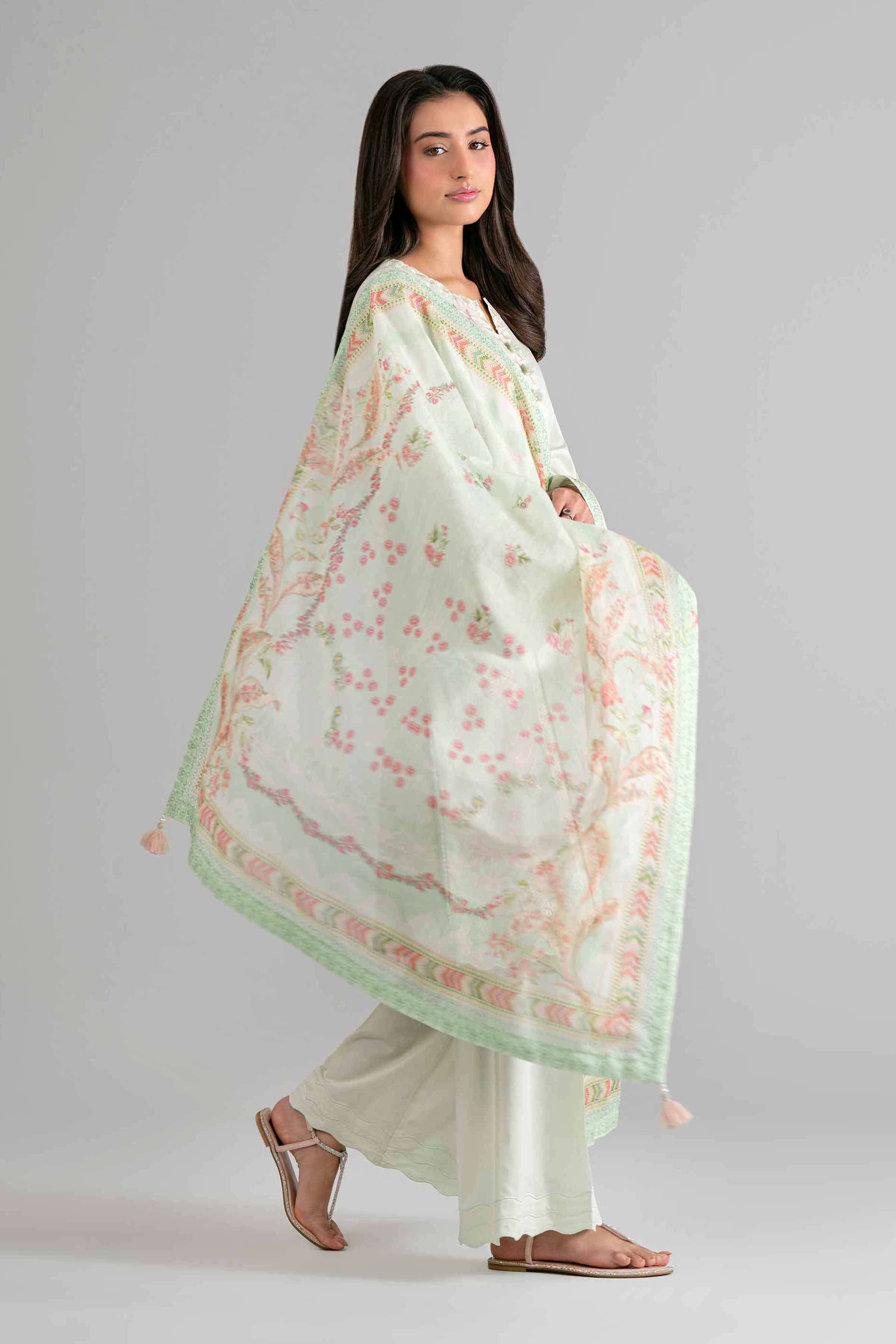 3 Piece - Digital Printed Embroidered Suit - 42601709