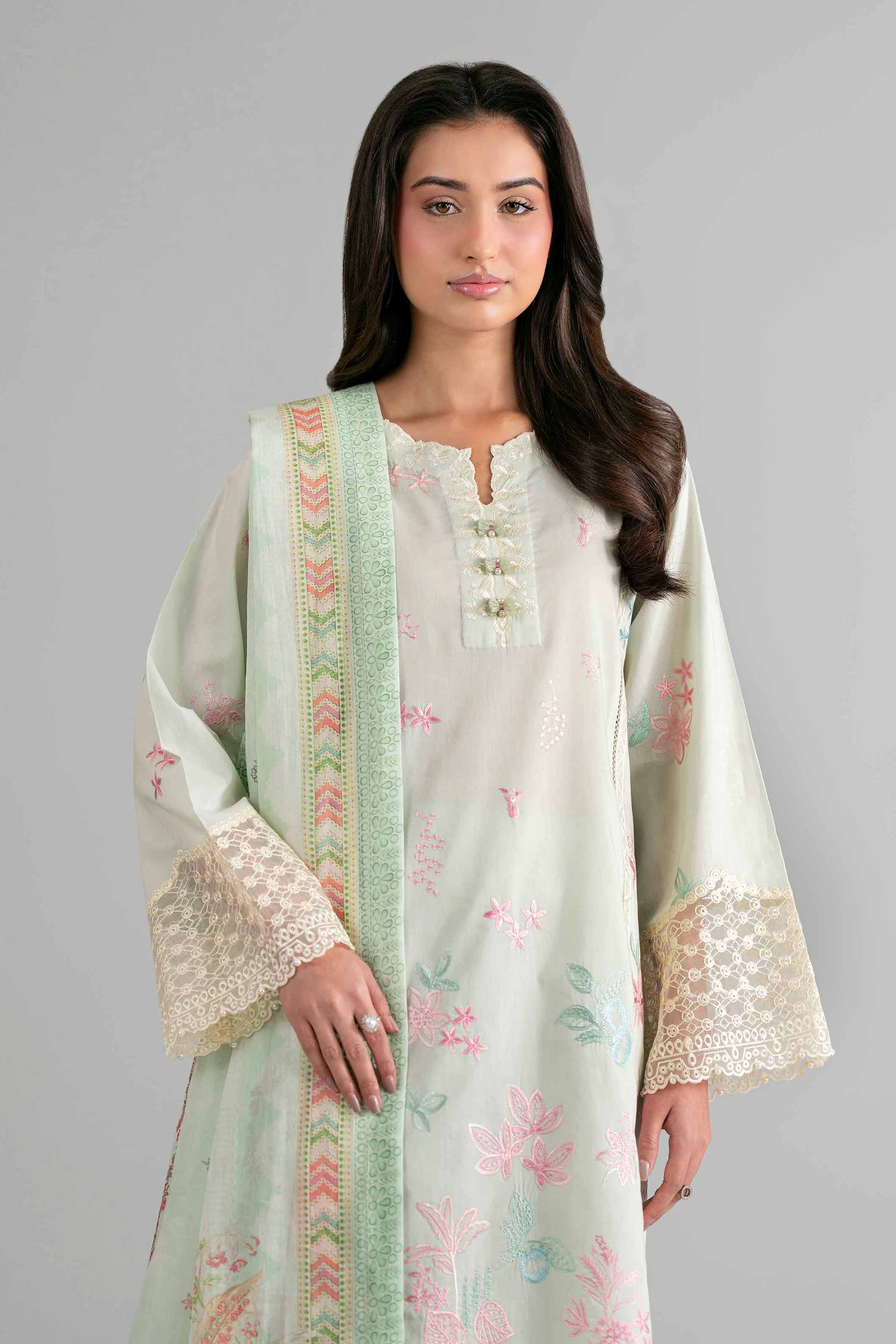 3 Piece - Digital Printed Embroidered Suit - 42601709