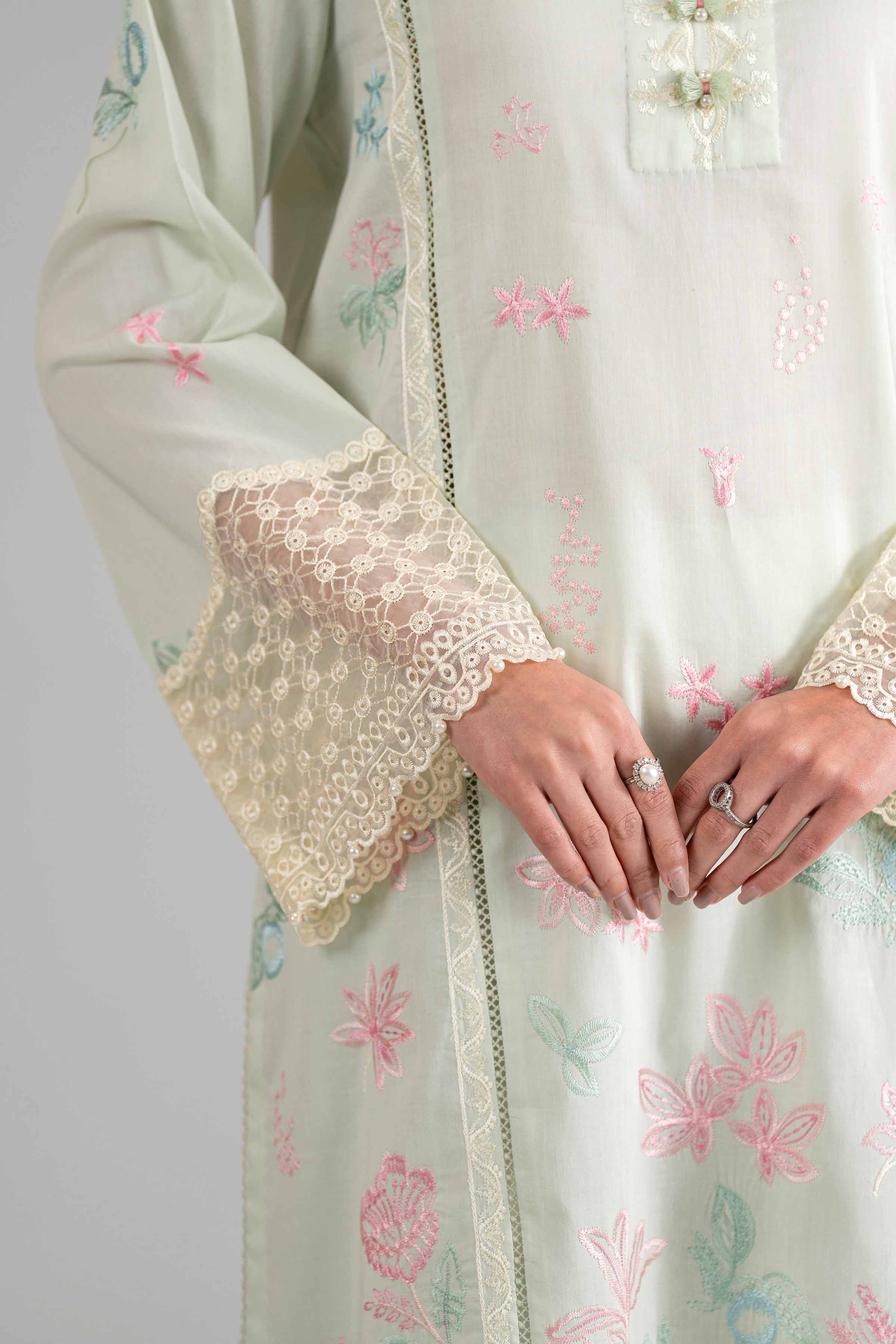 3 Piece - Digital Printed Embroidered Suit - 42601709