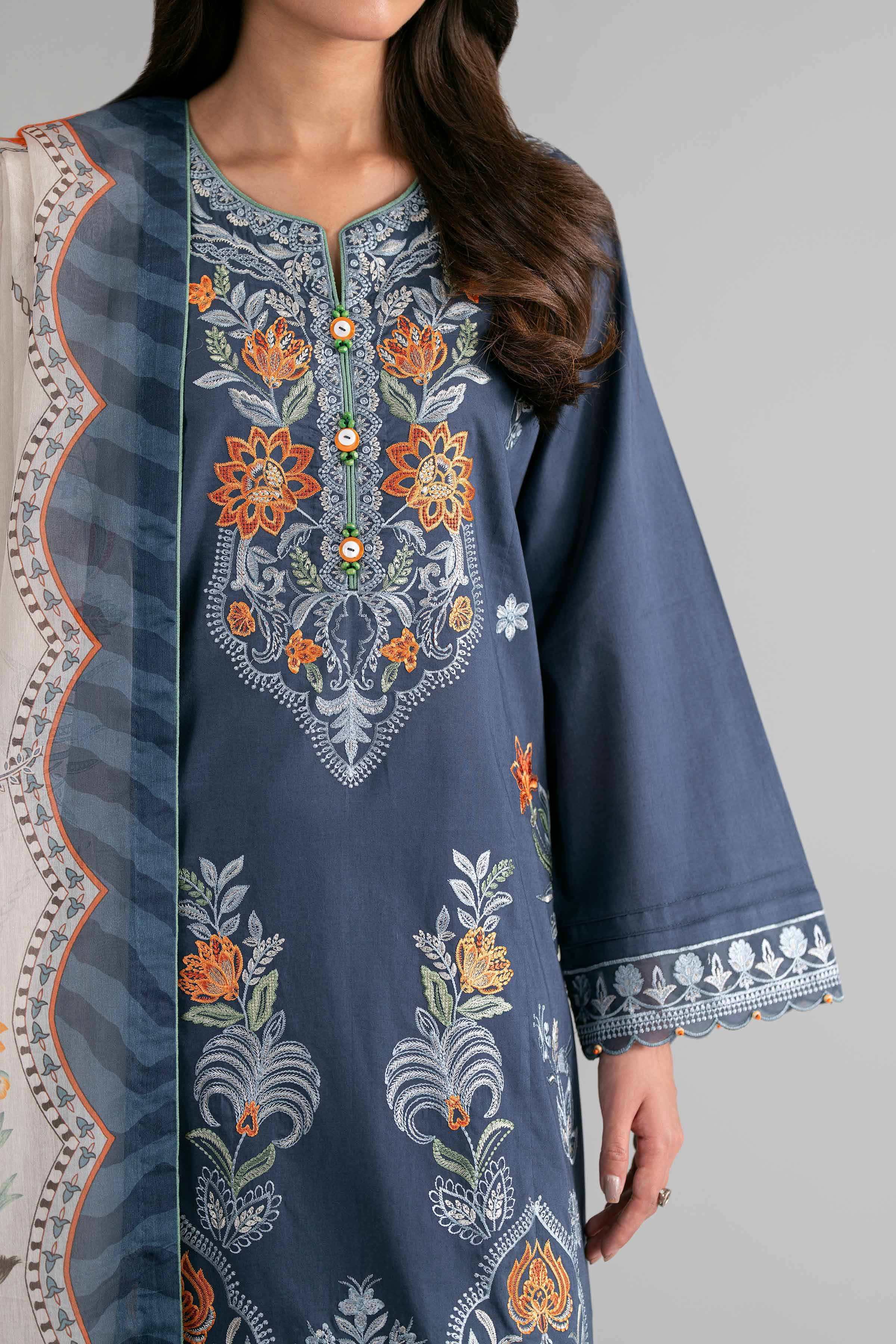 3 Piece - Digital Printed Embroidered Suit - 42601710 for Women - Unstitched Collection | Nishat | Shop Online