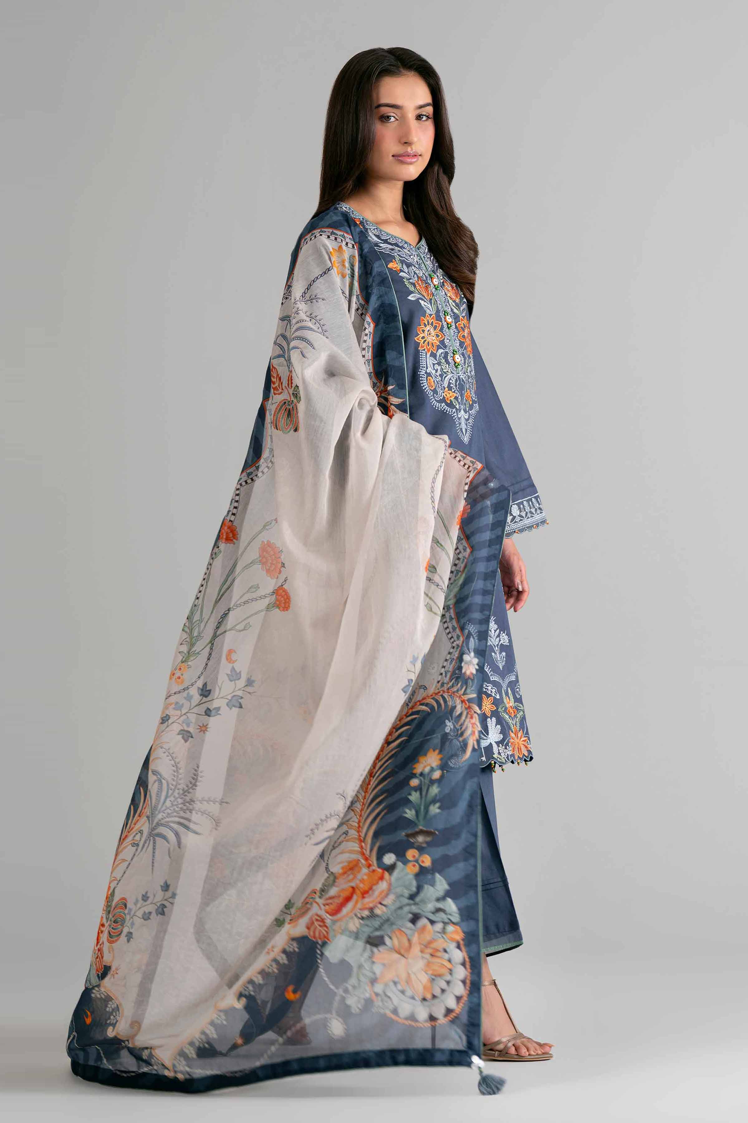 3 Piece - Digital Printed Embroidered Suit - 42601710 for Women - Unstitched Collection | Nishat | Shop Online