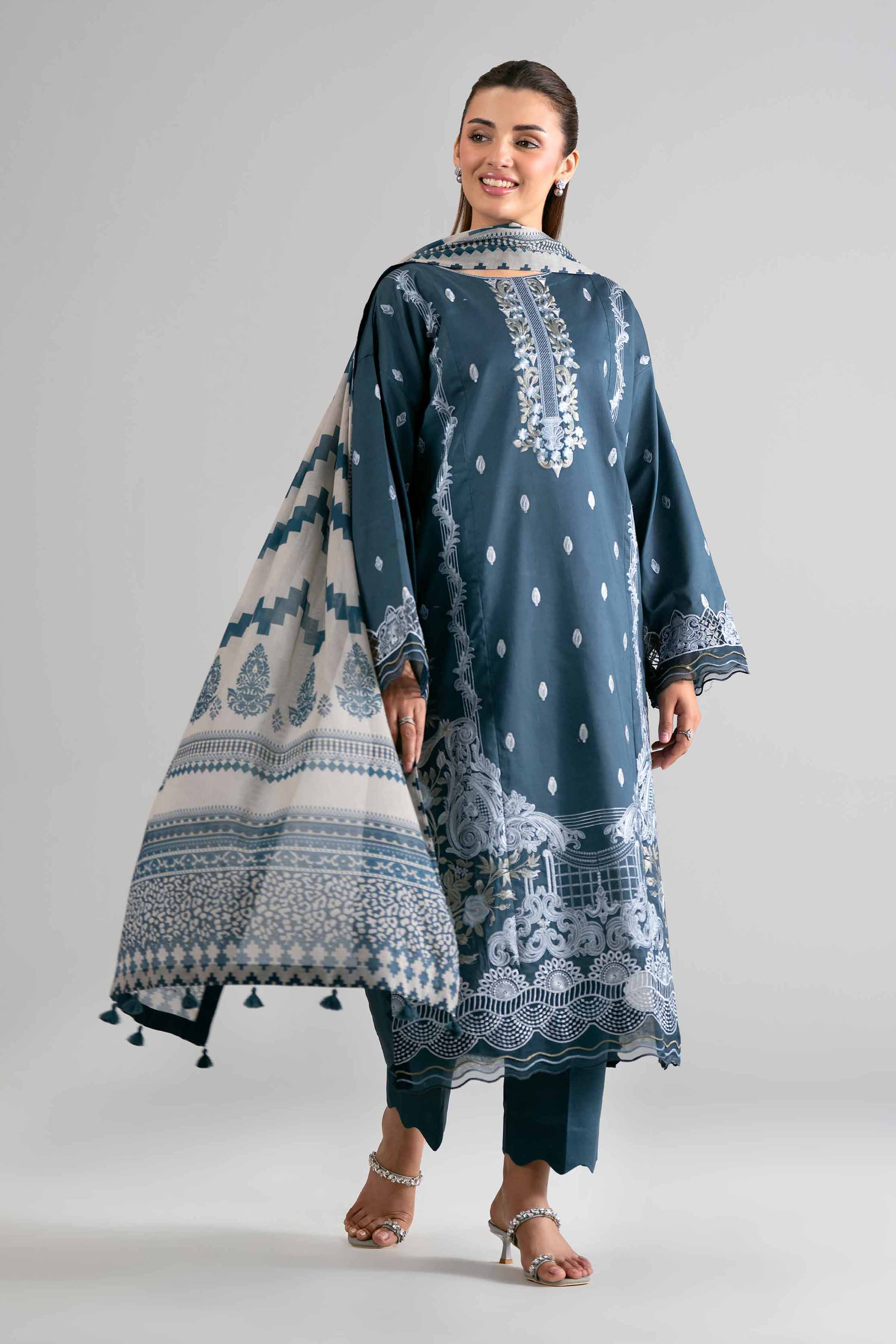 3 Piece - Digital Printed Embroidered Suit - 42601731 for Women - Unstitched Collection | Nishat | Shop Online