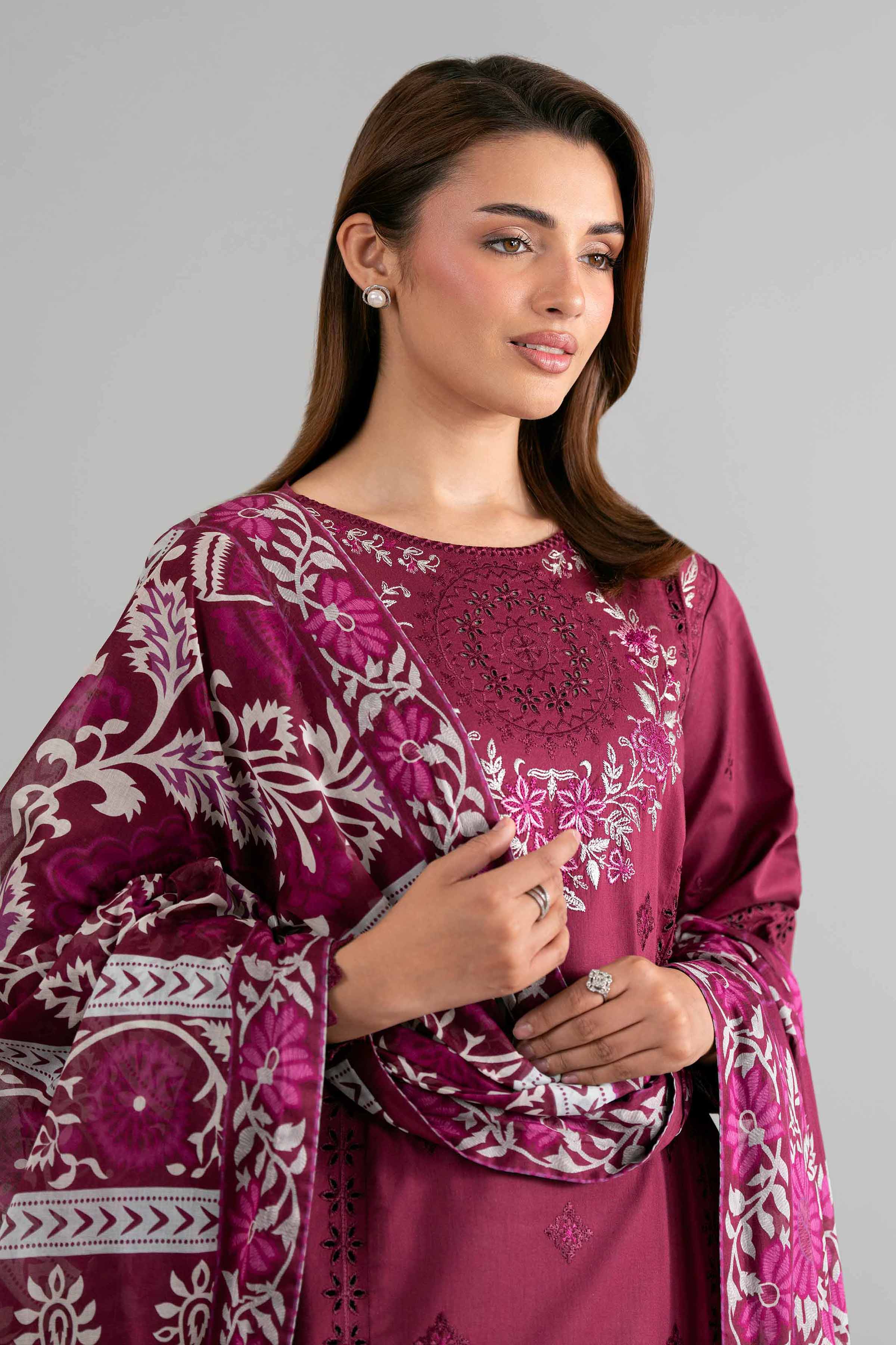 3 Piece - Digital Printed Embroidered Suit - 42601733