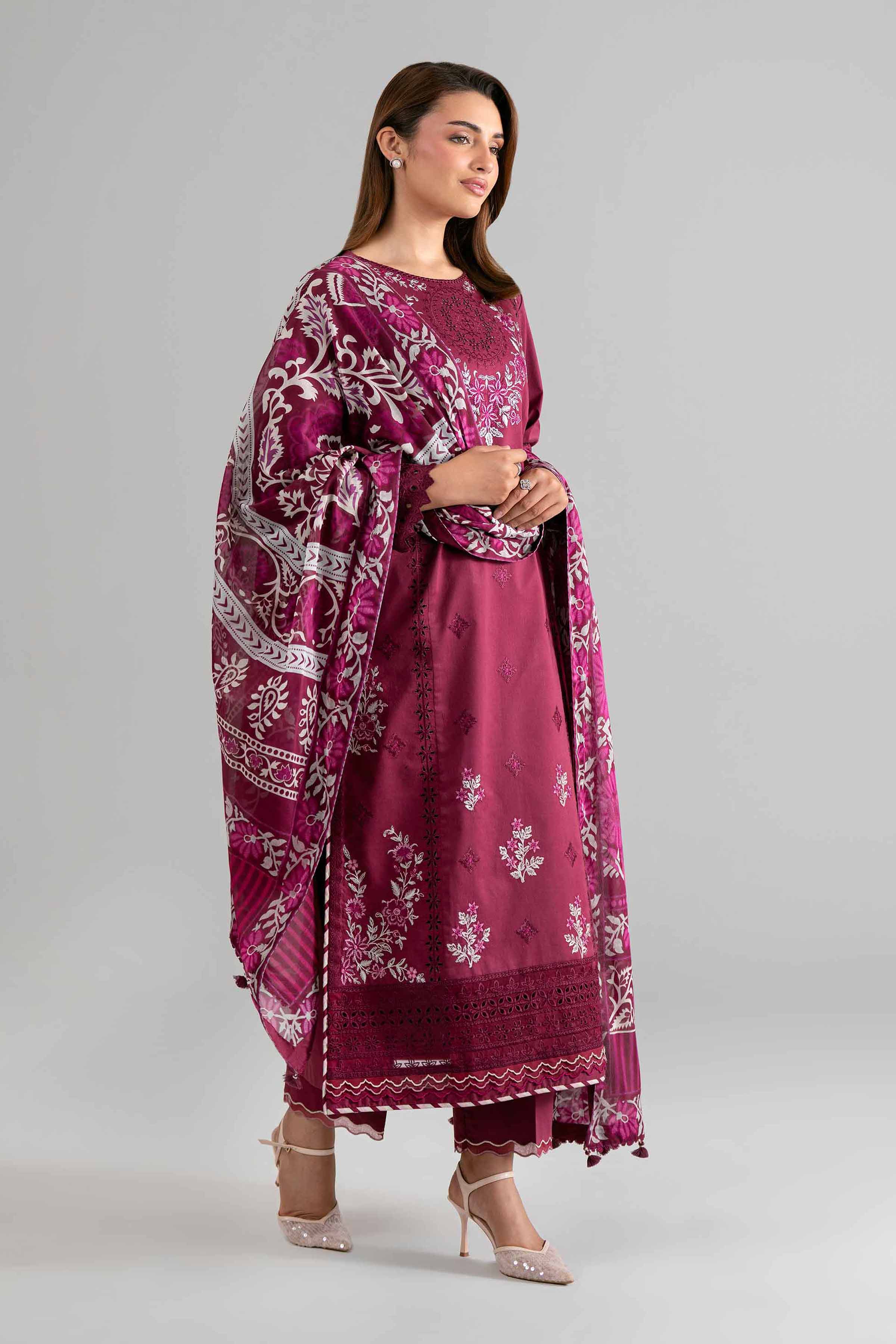 3 Piece - Digital Printed Embroidered Suit - 42601733