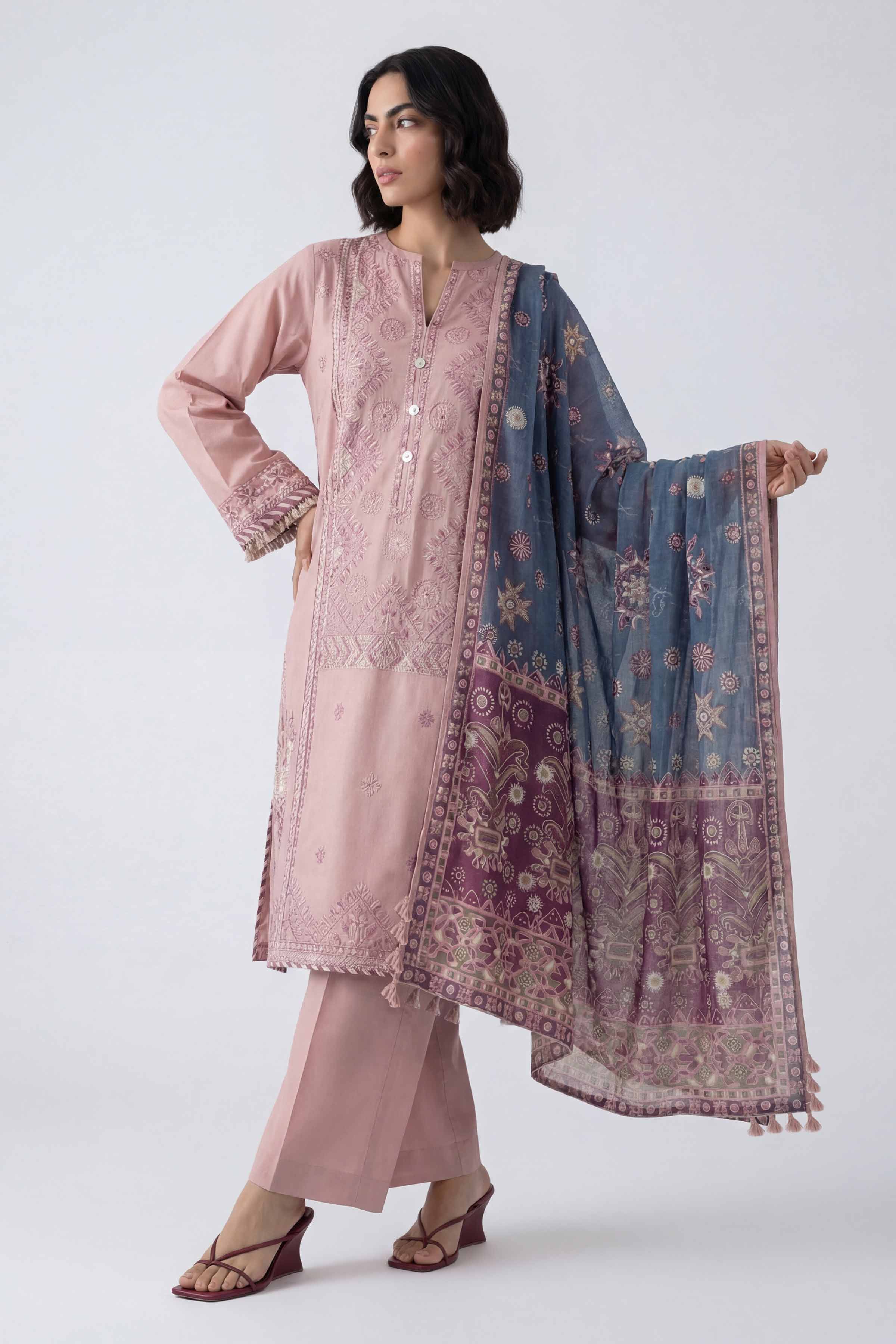3 Piece - Digital Printed Embroidered Suit - 42601734 for Women - Unstitched Collection | Nishat | Shop Online