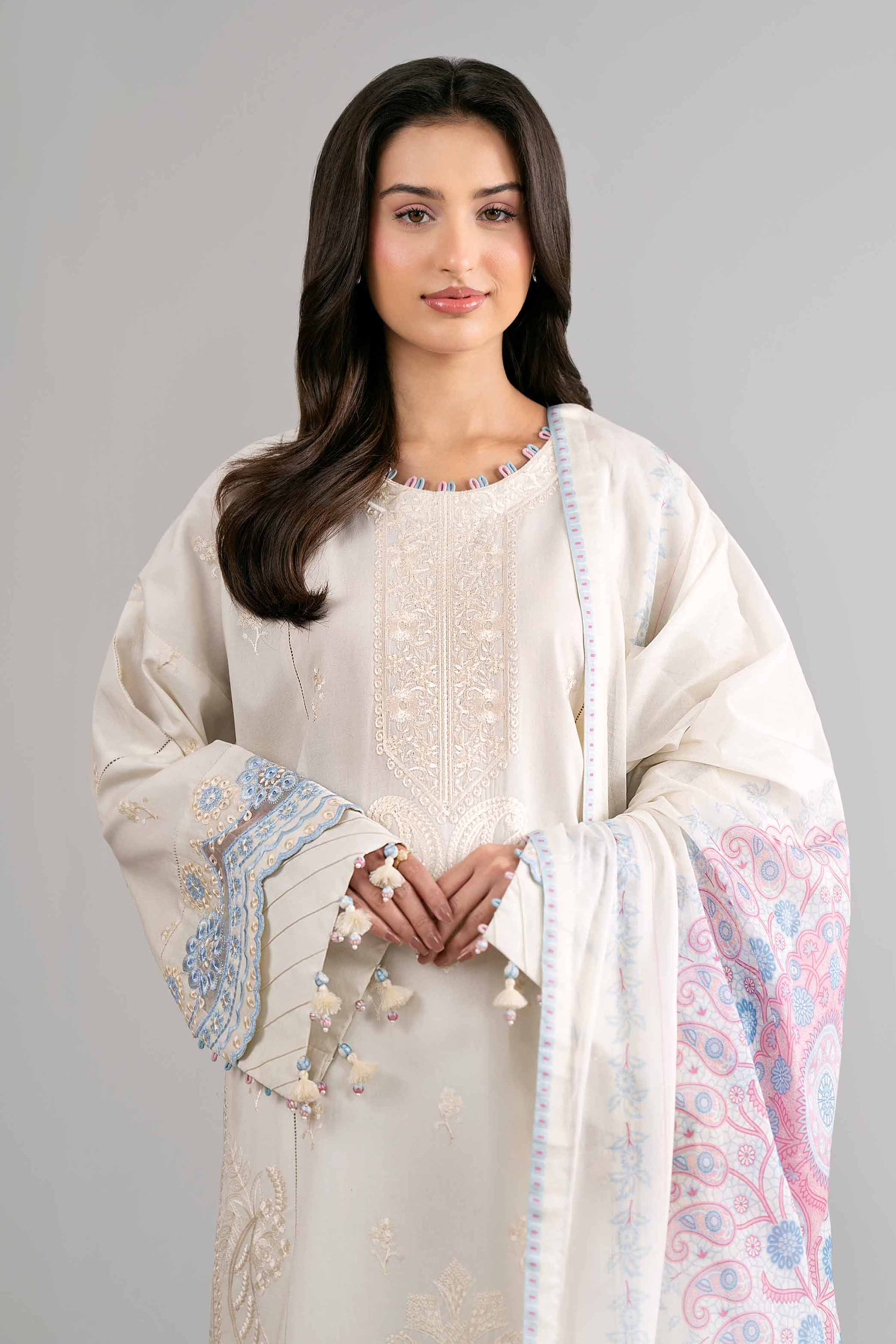 3 Piece - Digital Printed Embroidered Suit - 42601735