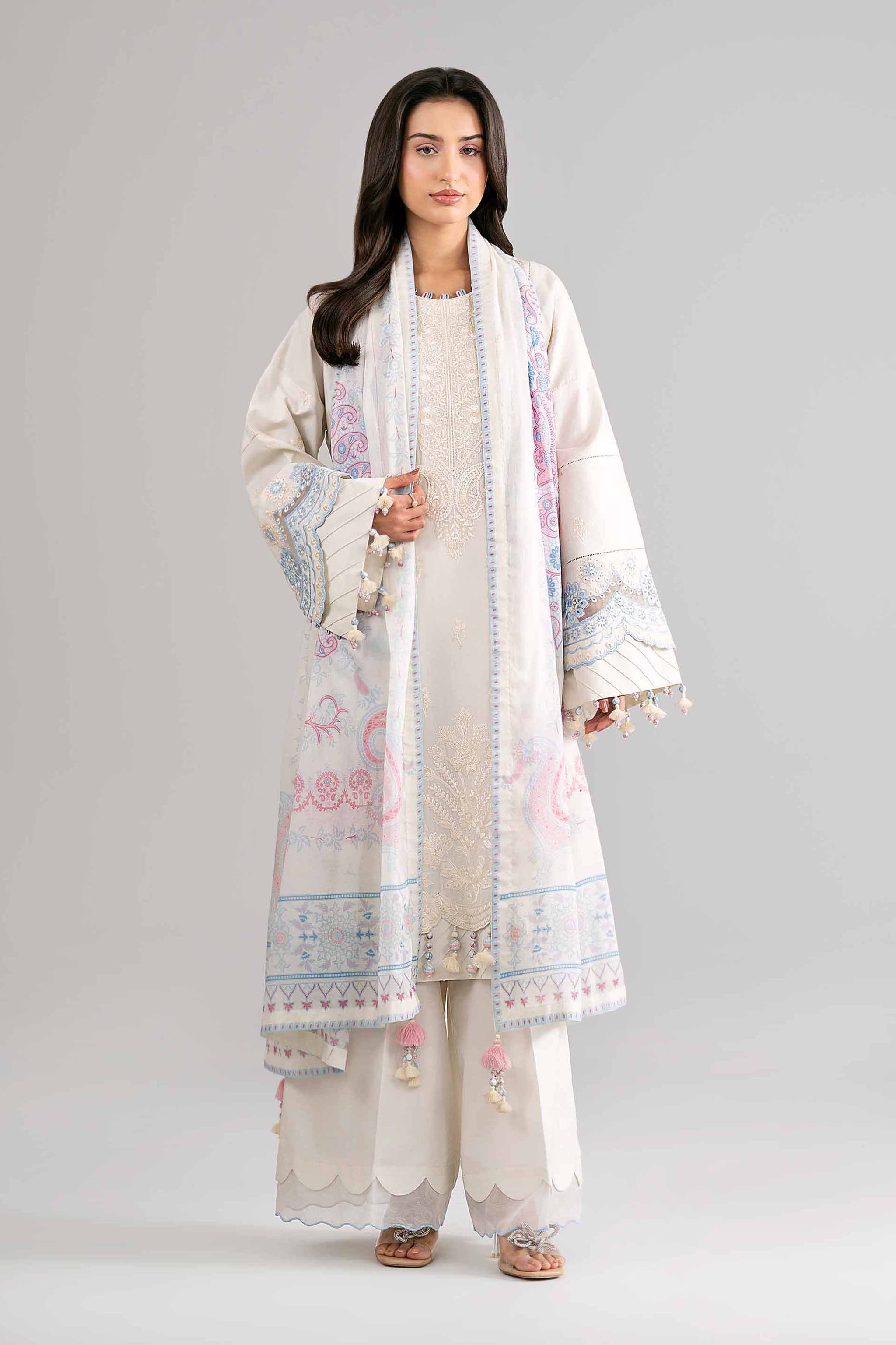 3 Piece - Digital Printed Embroidered Suit - 42601735