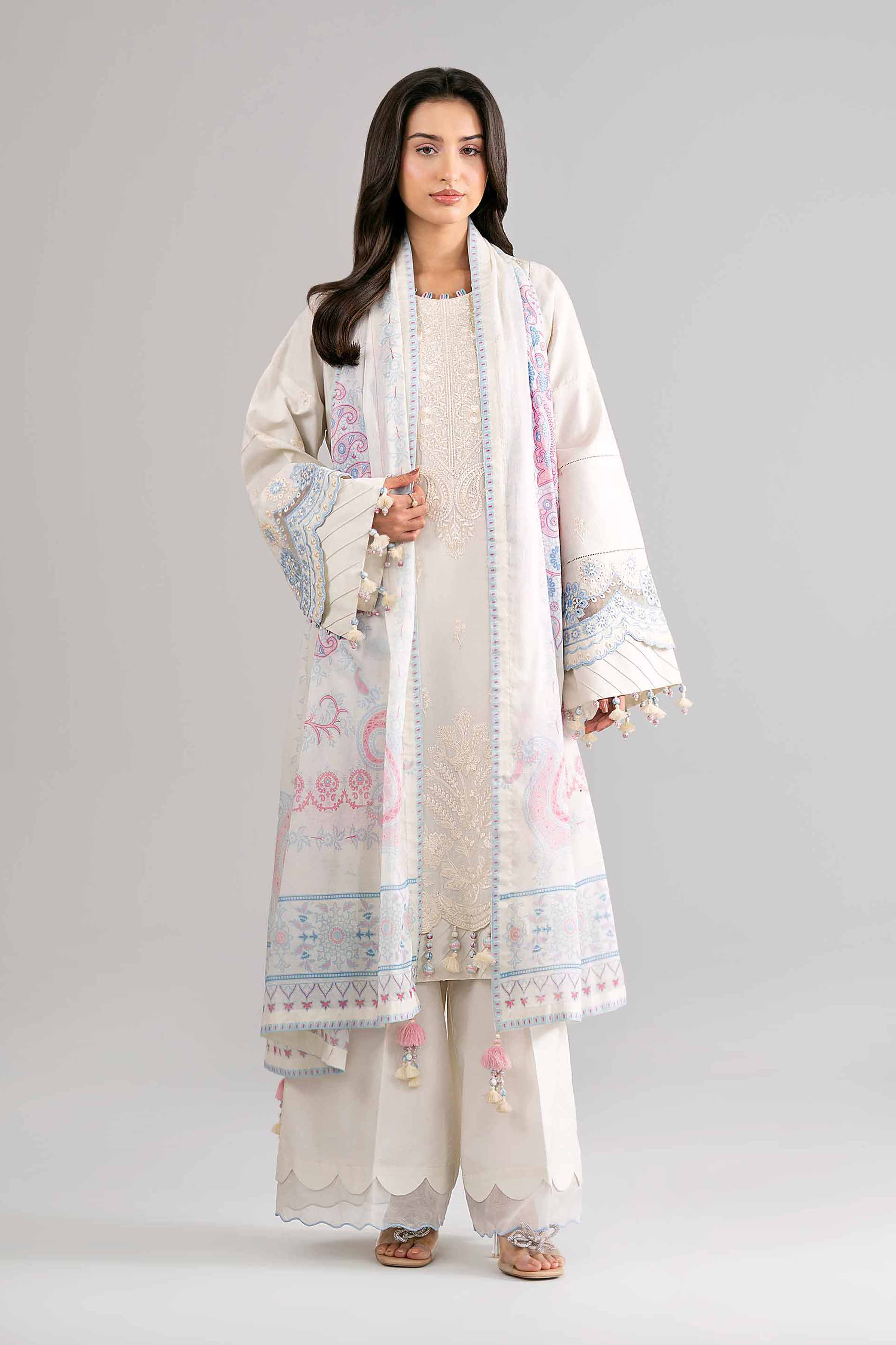 3 Piece - Digital Printed Embroidered Suit - 42601735