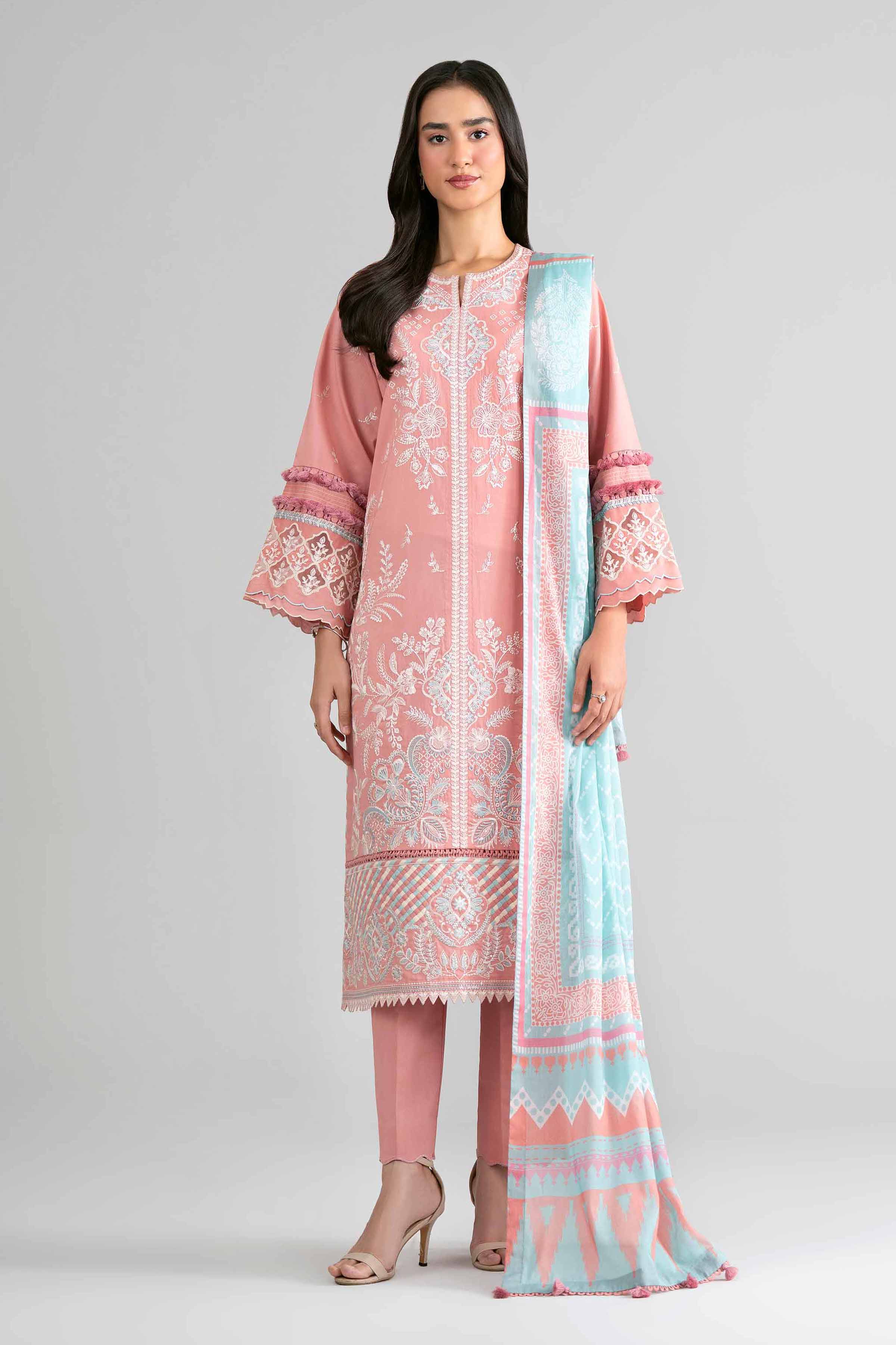 3 Piece - Digital Printed Embroidered Suit - 42601737