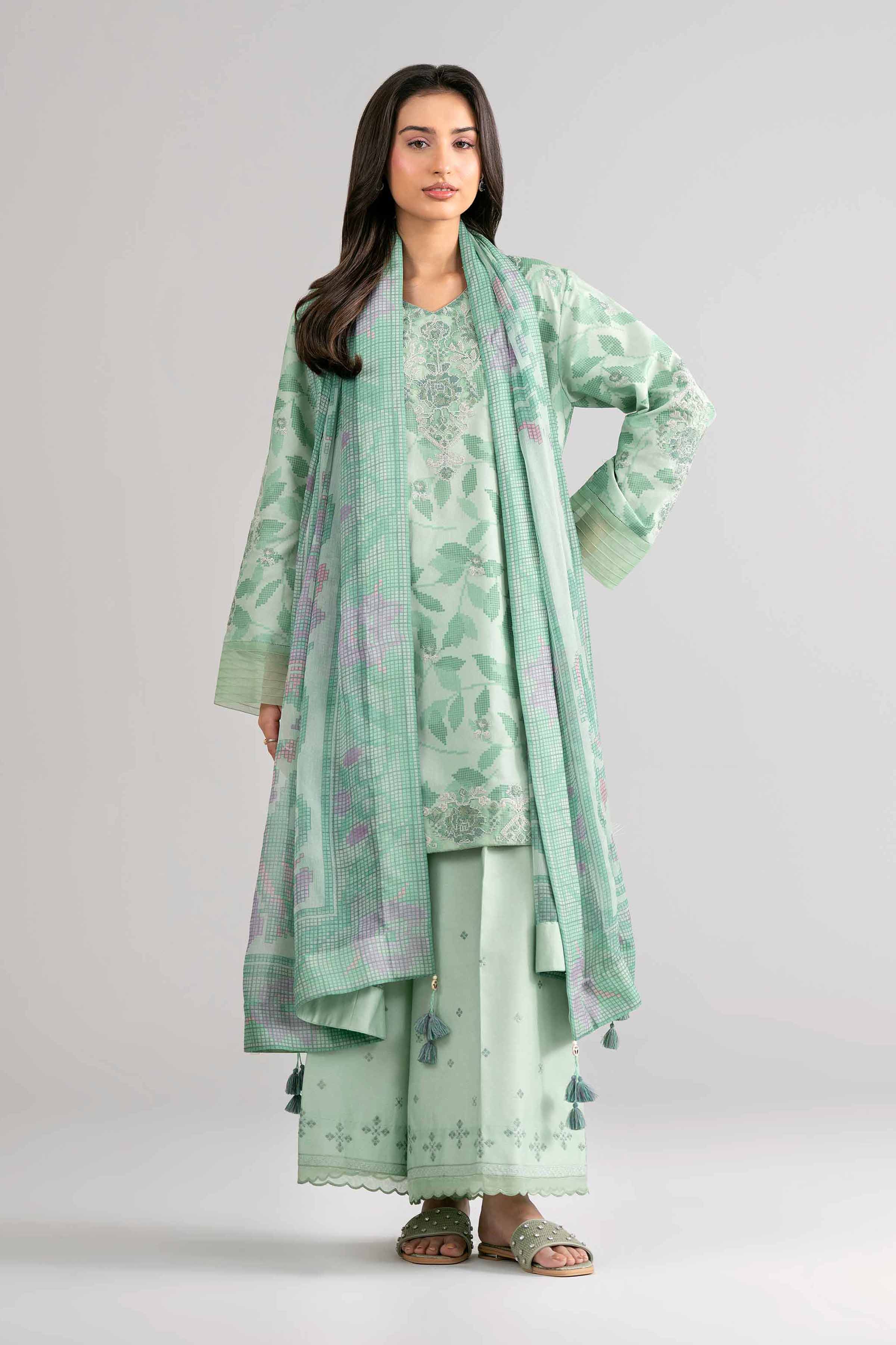 3 Piece - Digital Printed Embroidered Suit - 42601743 for Women - Unstitched Collection | Nishat | Shop Online
